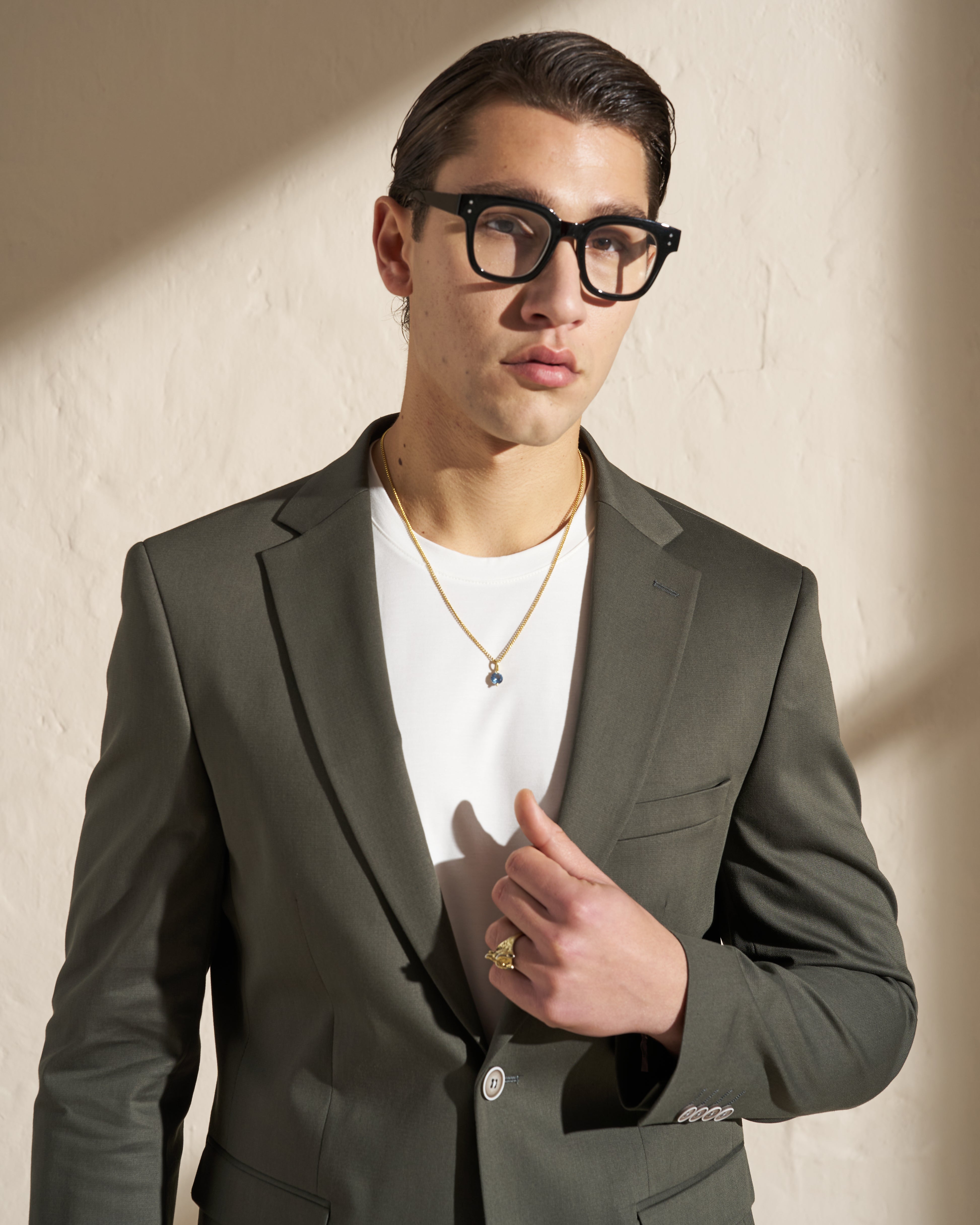 Men’s Two-Piece Suit – Olive Green