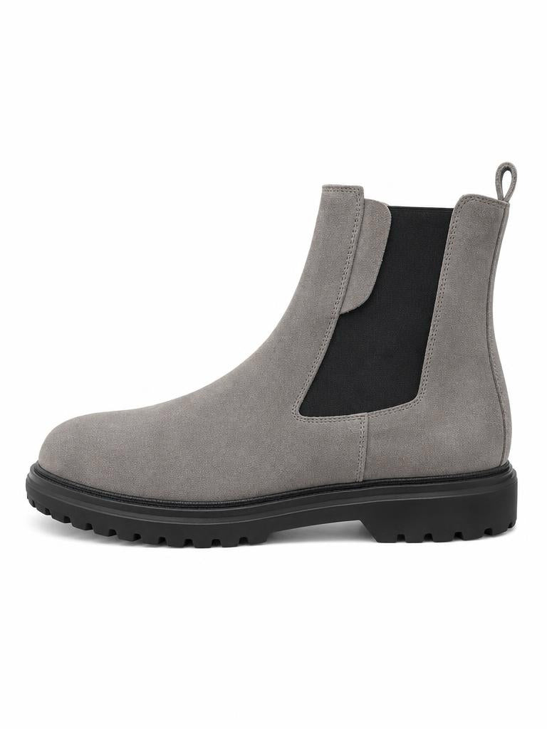 Suede Chelsea Boot - Light Grey