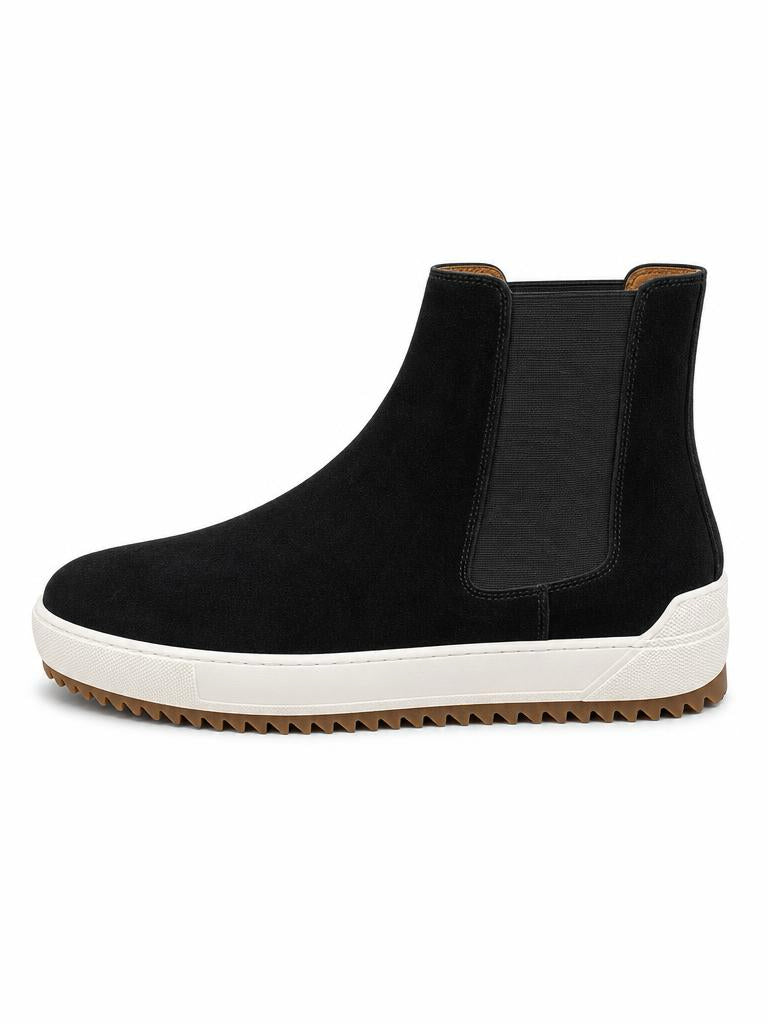 Suede Chelsea Sneaker Boot - Black