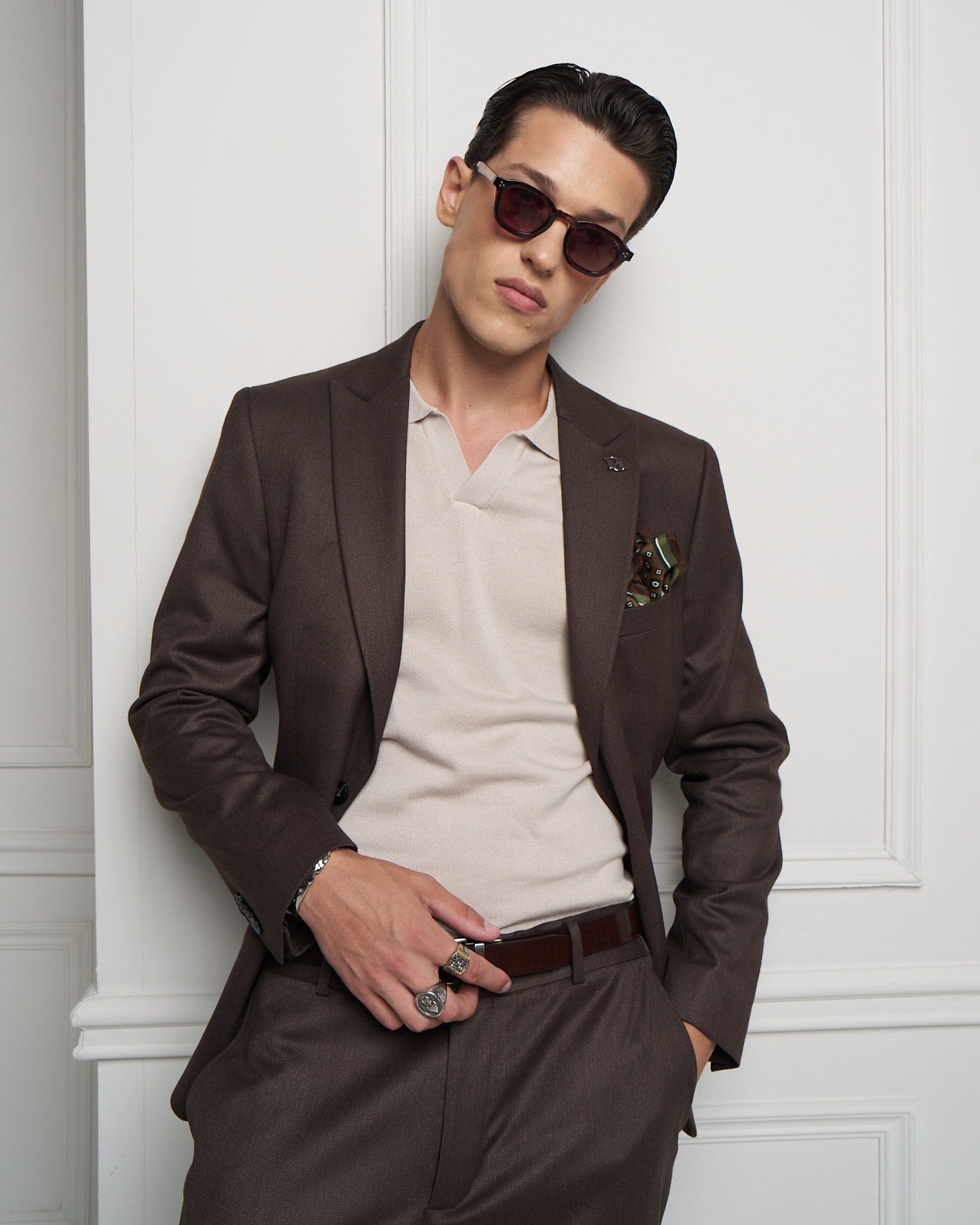 Brown Tailored Suit Jacket