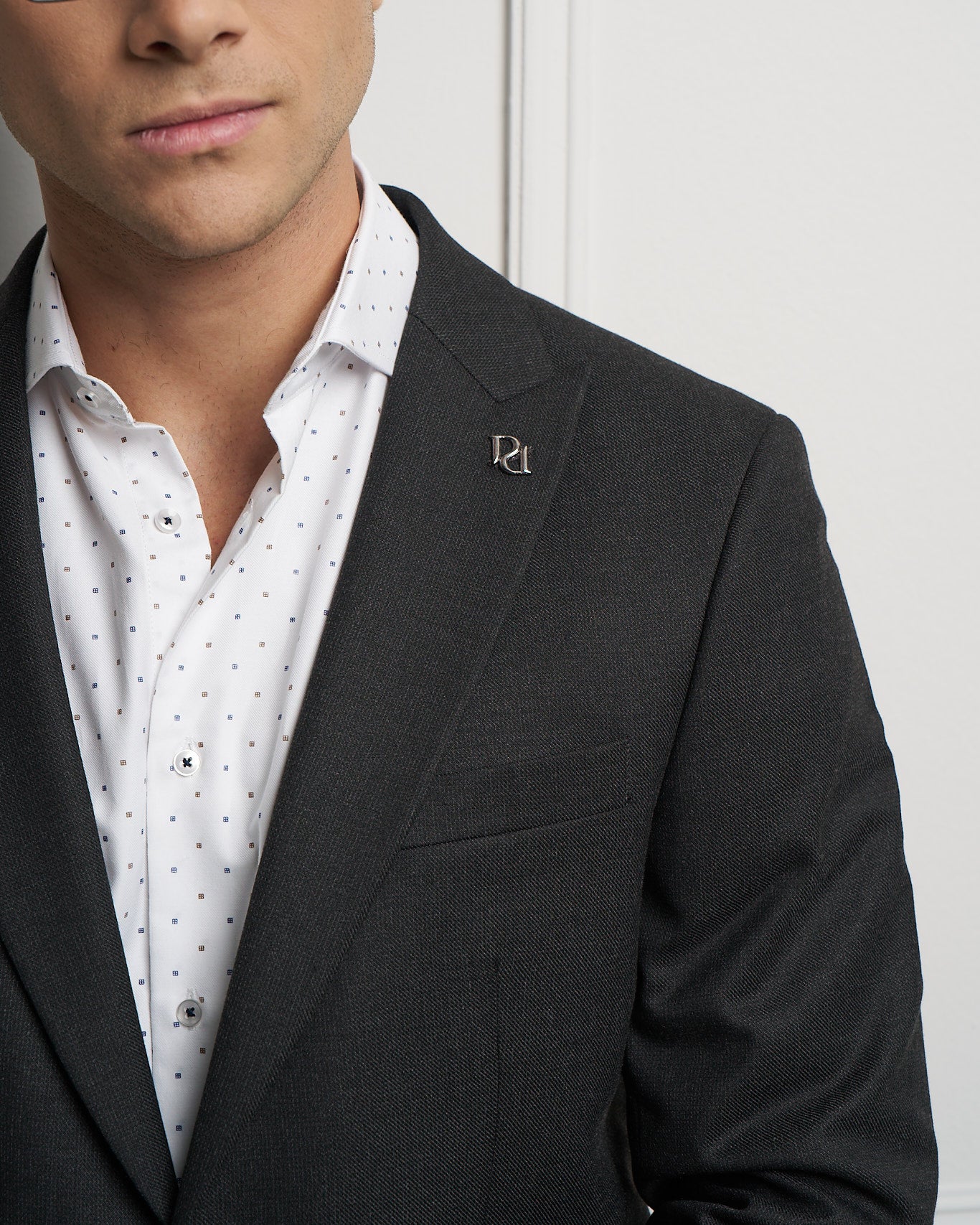 Dark Grey One-Button Tailored Jacket
