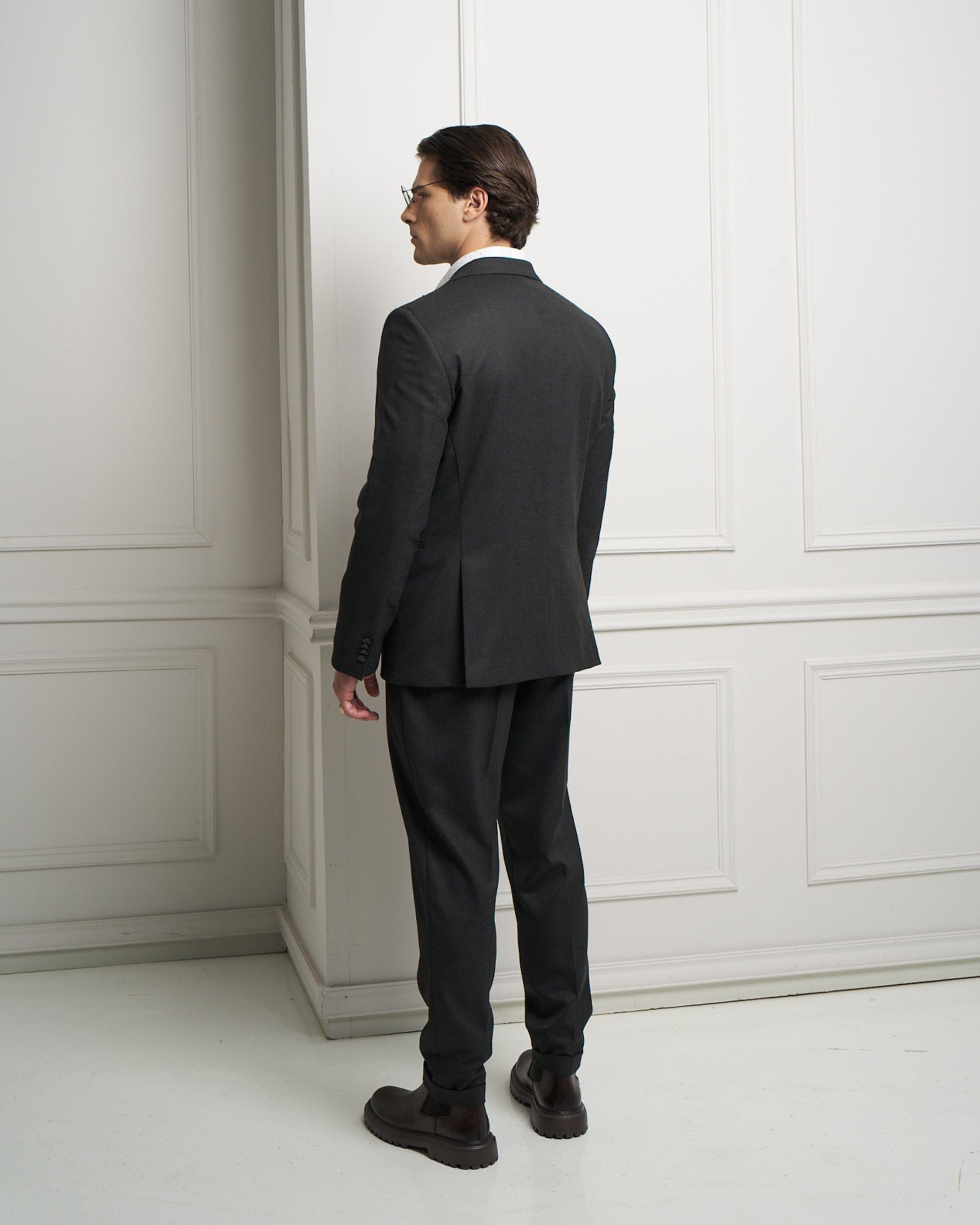 Dark Grey One-Button Tailored Jacket