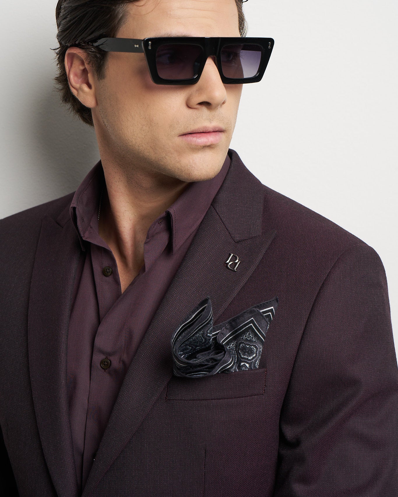 Burgundy One-Button Tailored Jacket