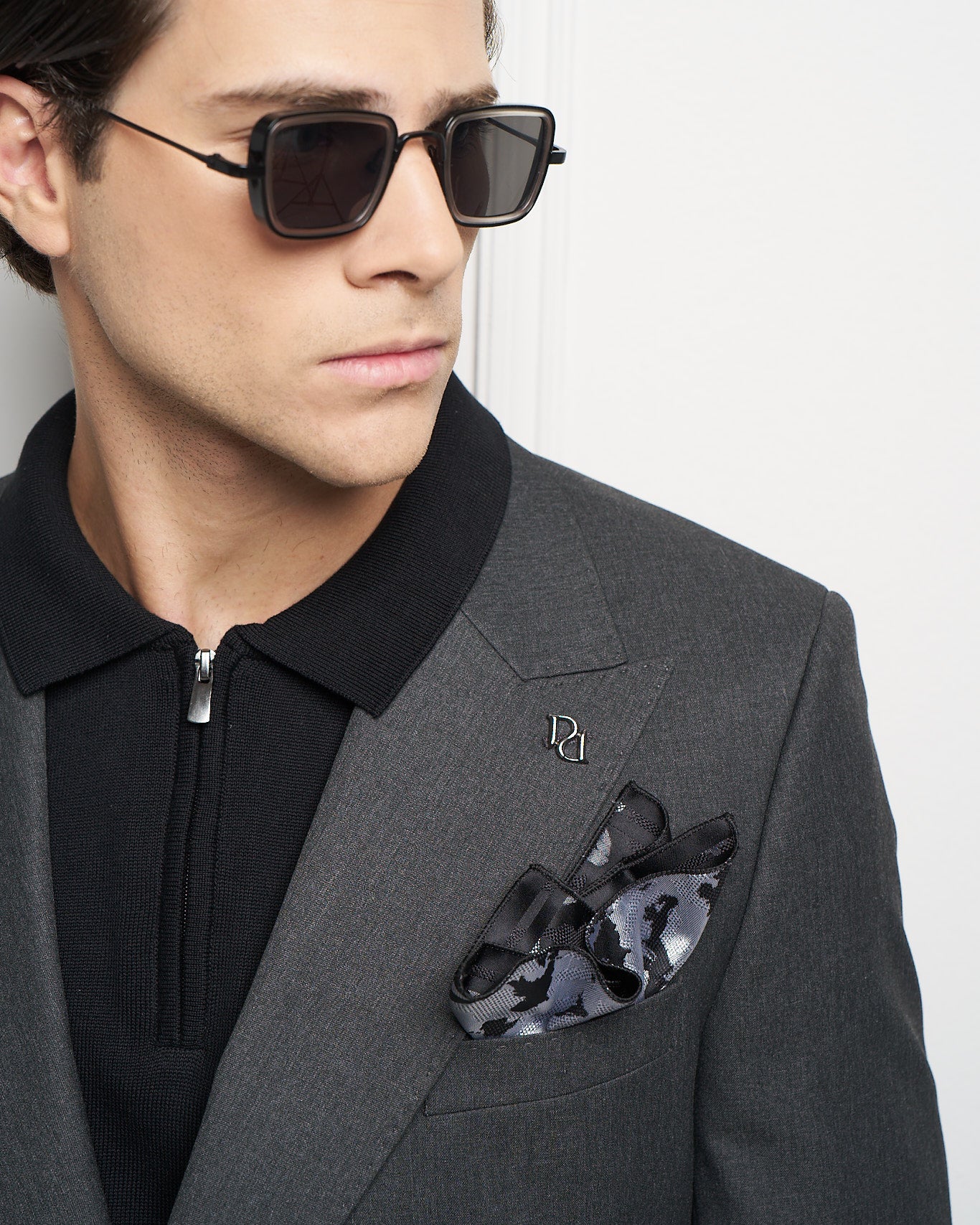 Charcoal Double-Breasted Tailored Jacket