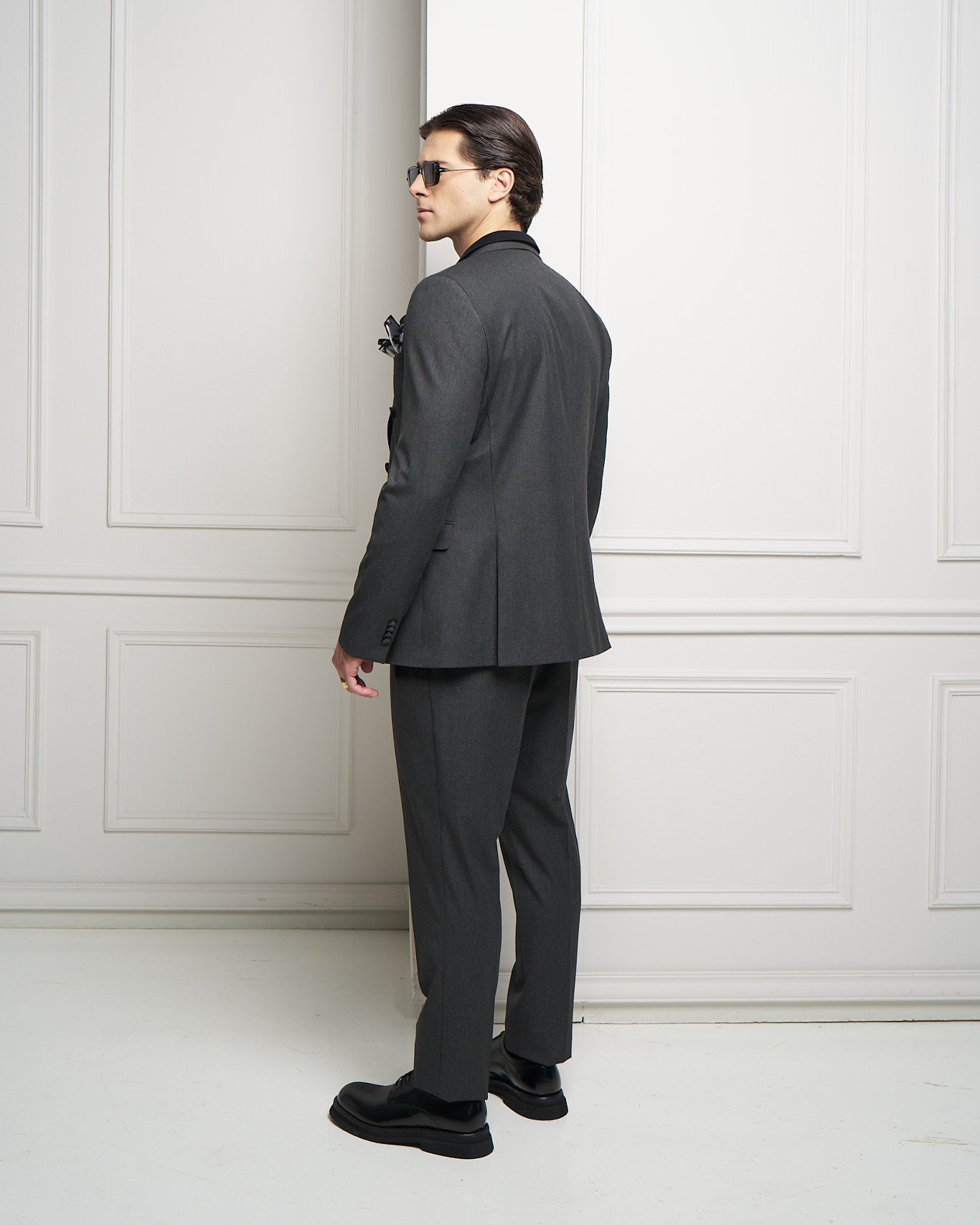 Charcoal Double-Breasted Tailored Jacket