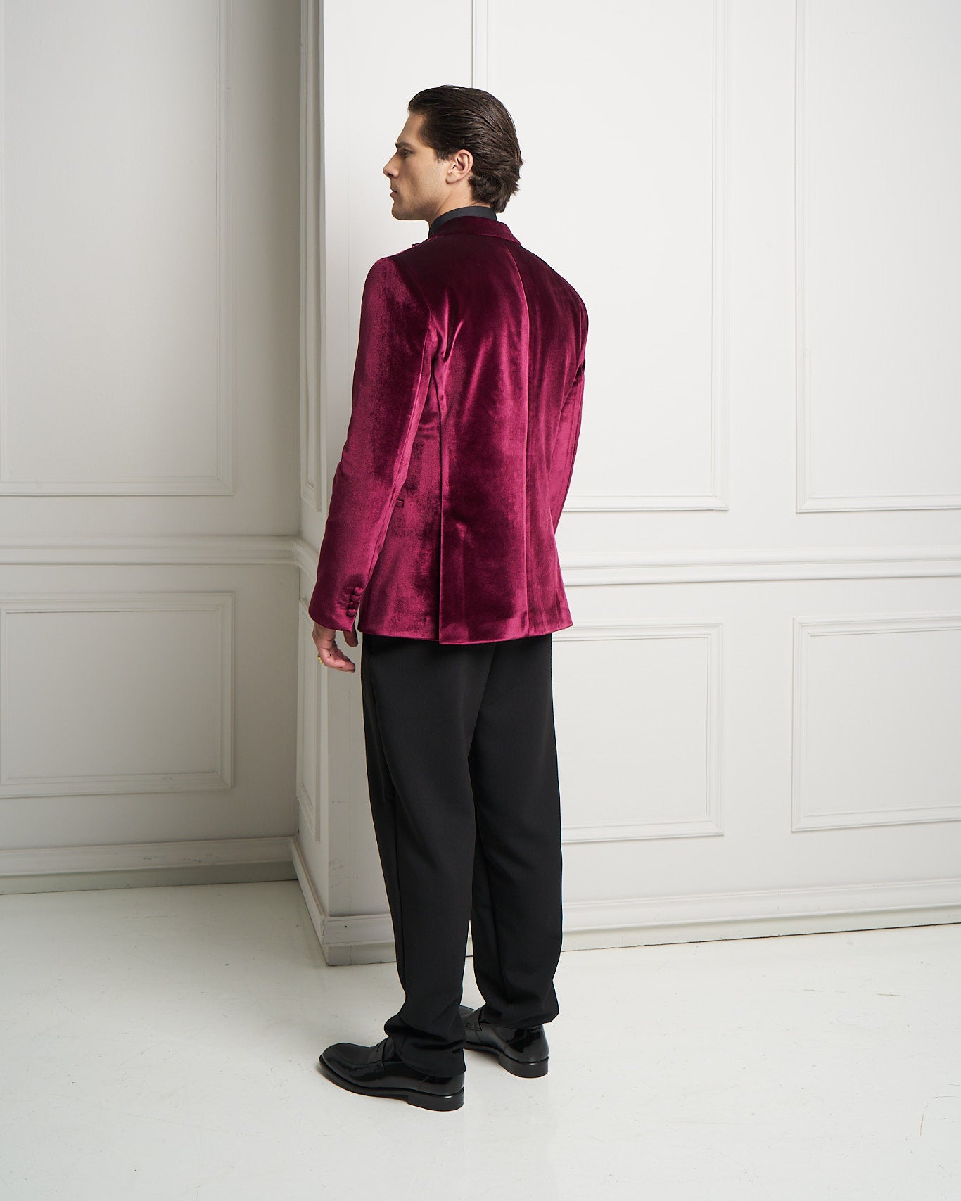 Burgundy Velvet Tuxedo Jacket
