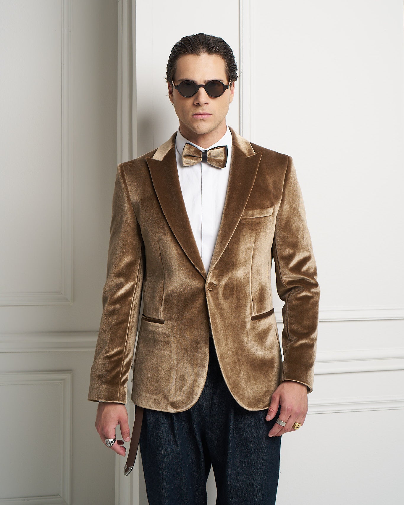 Bronze Velvet Tuxedo Jacket