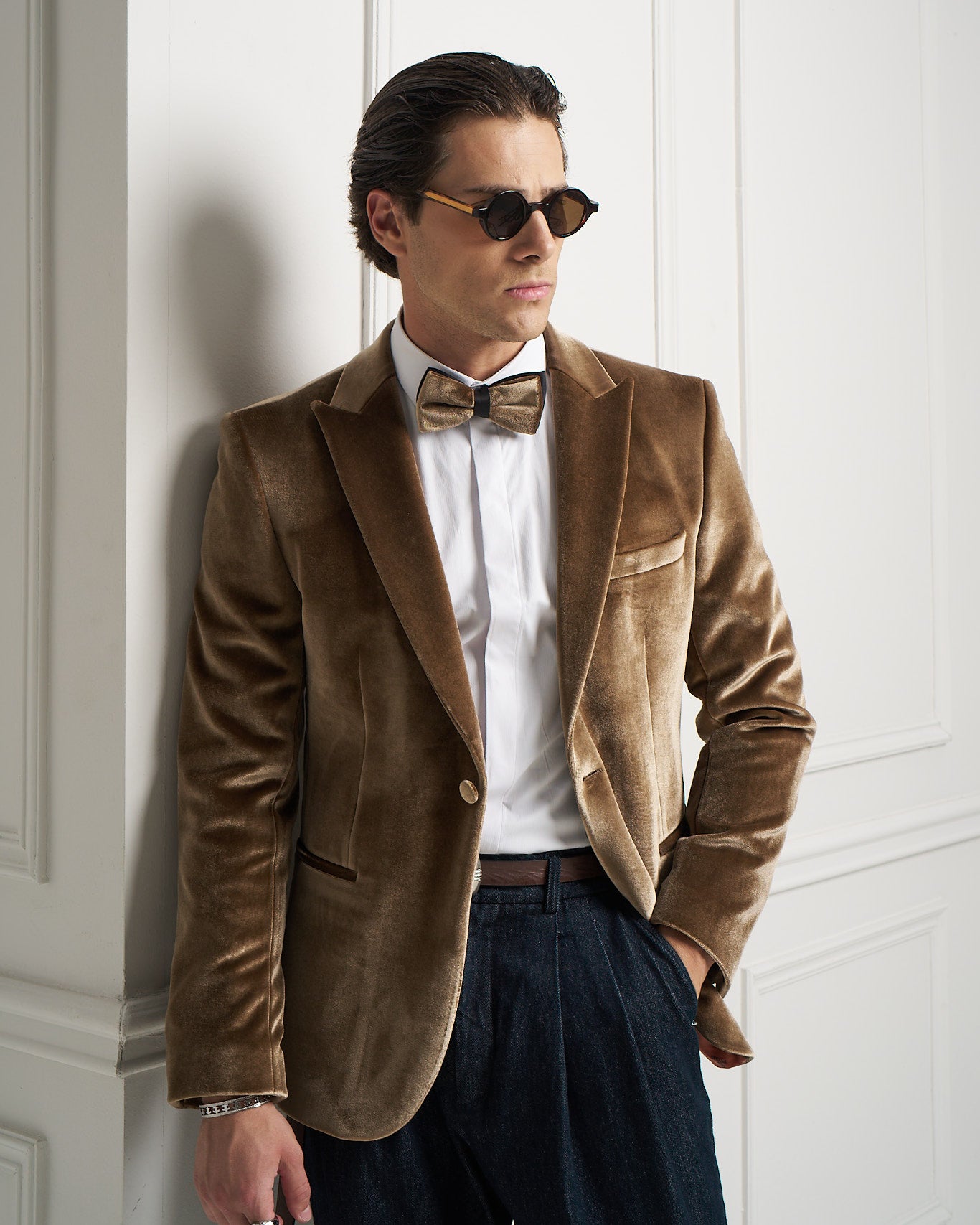 Bronze Velvet Tuxedo Jacket