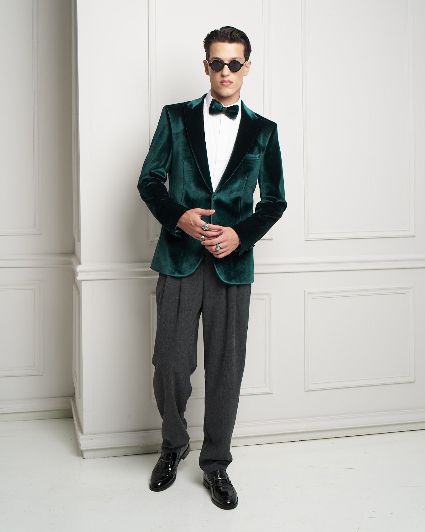Emerald Velvet Tuxedo Jacket