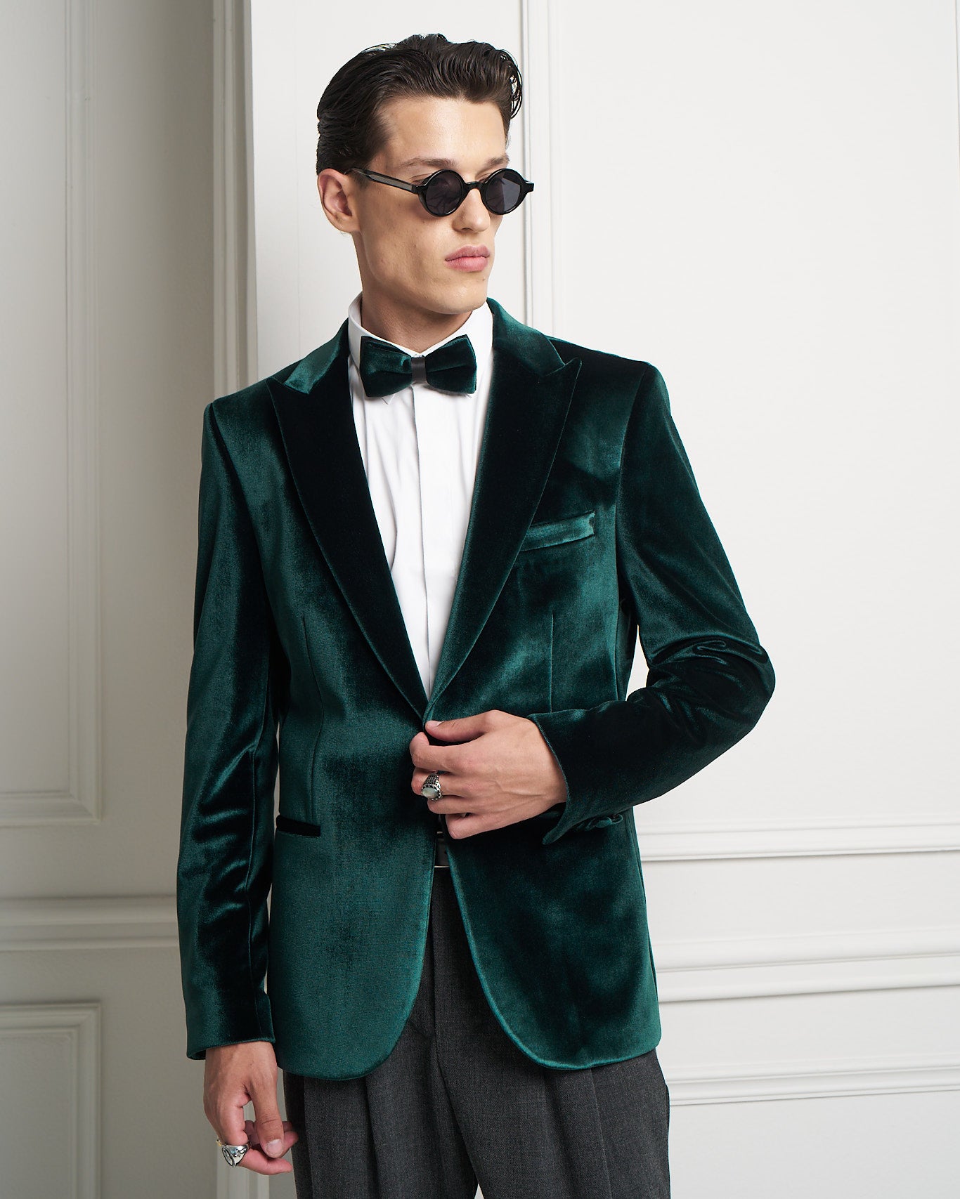 Emerald Velvet Tuxedo Jacket
