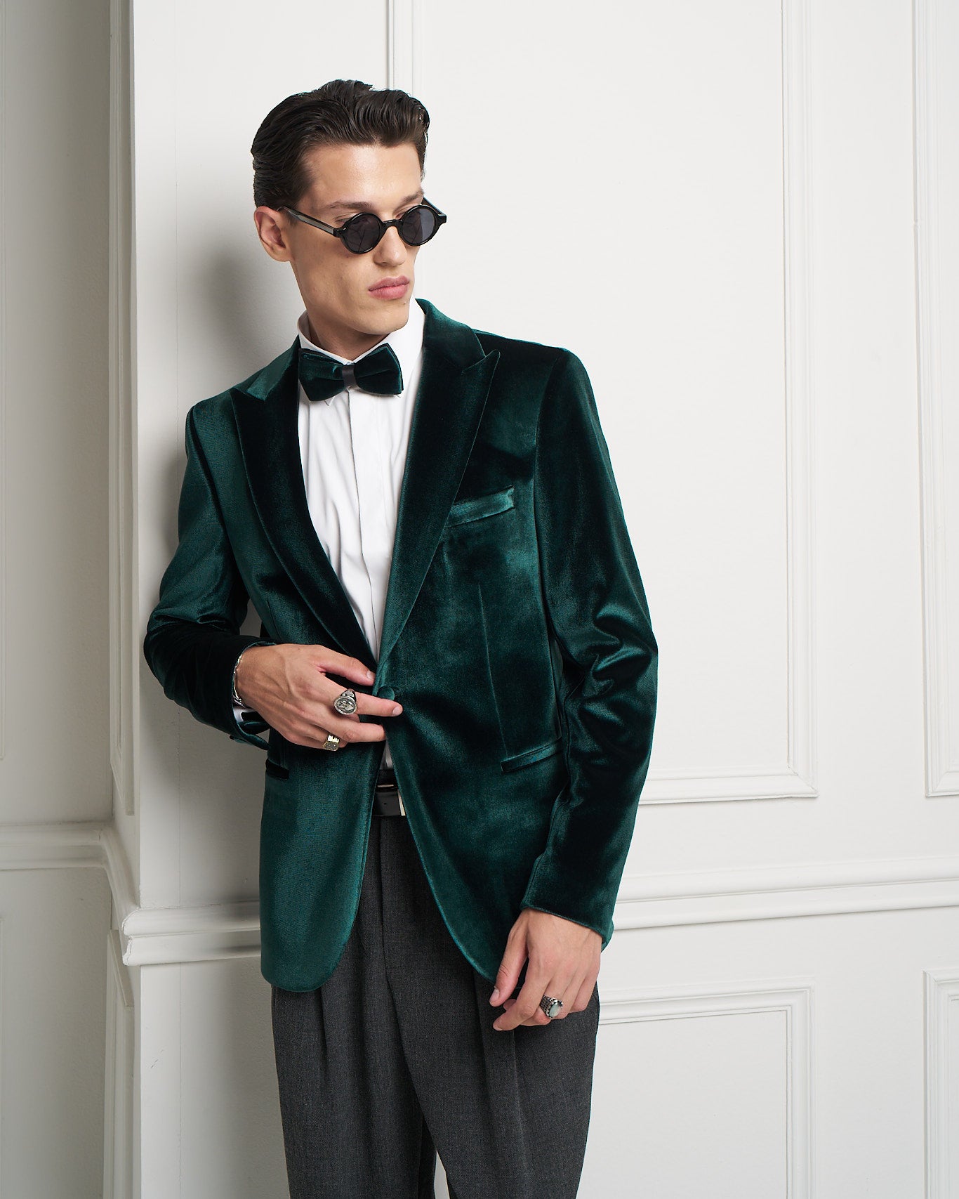 Emerald Velvet Tuxedo Jacket