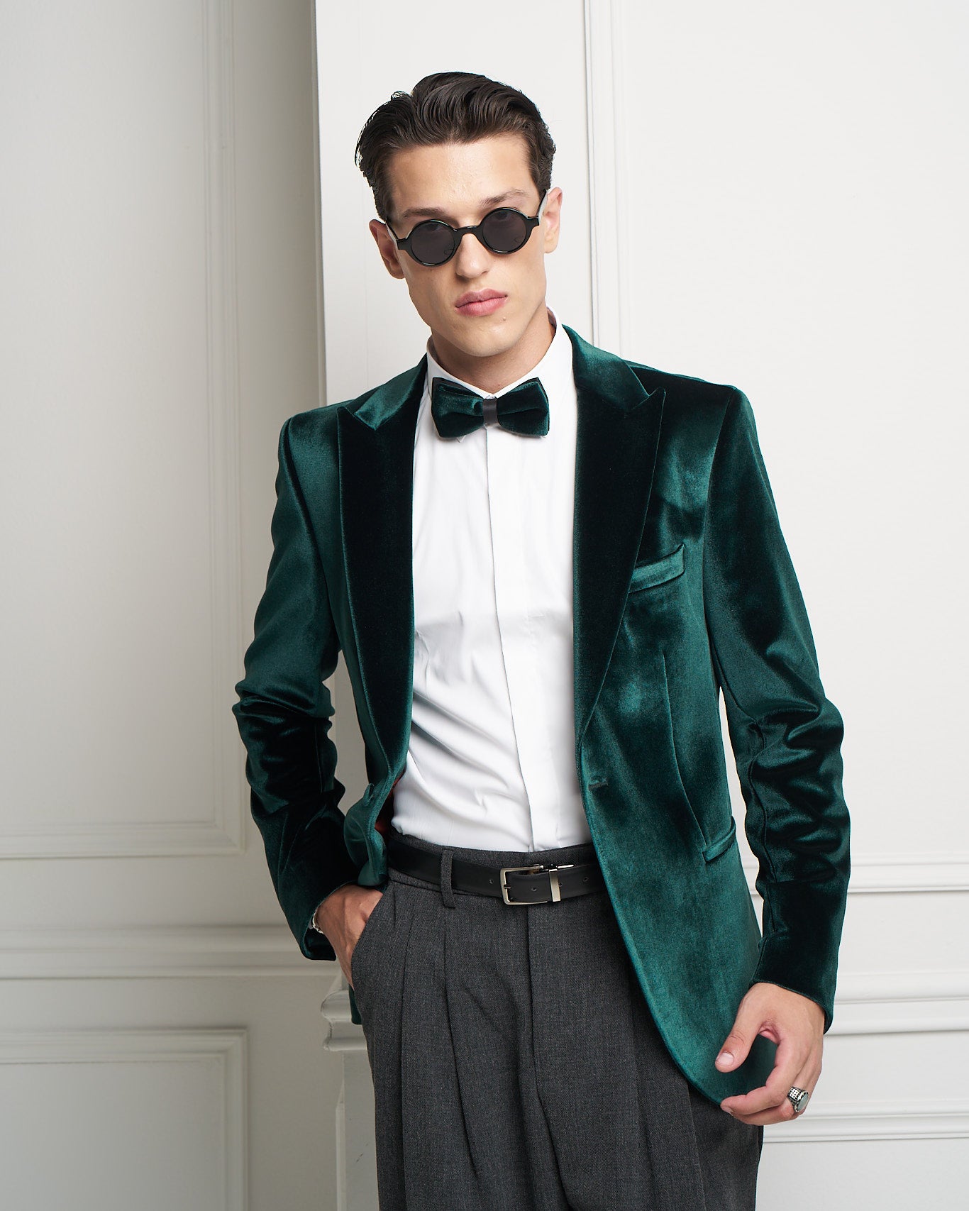 Emerald Velvet Tuxedo Jacket