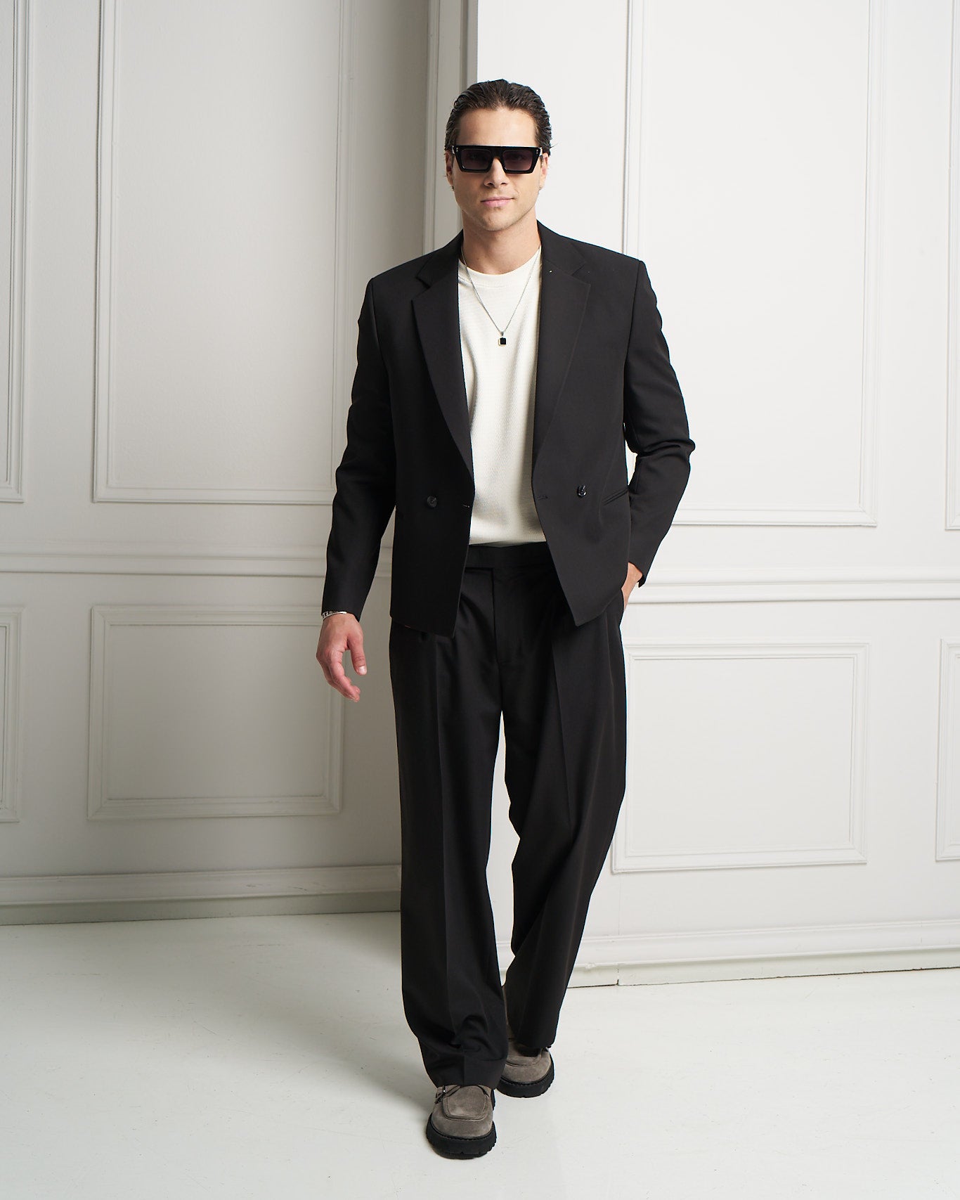 Black Double-Breasted Jacket