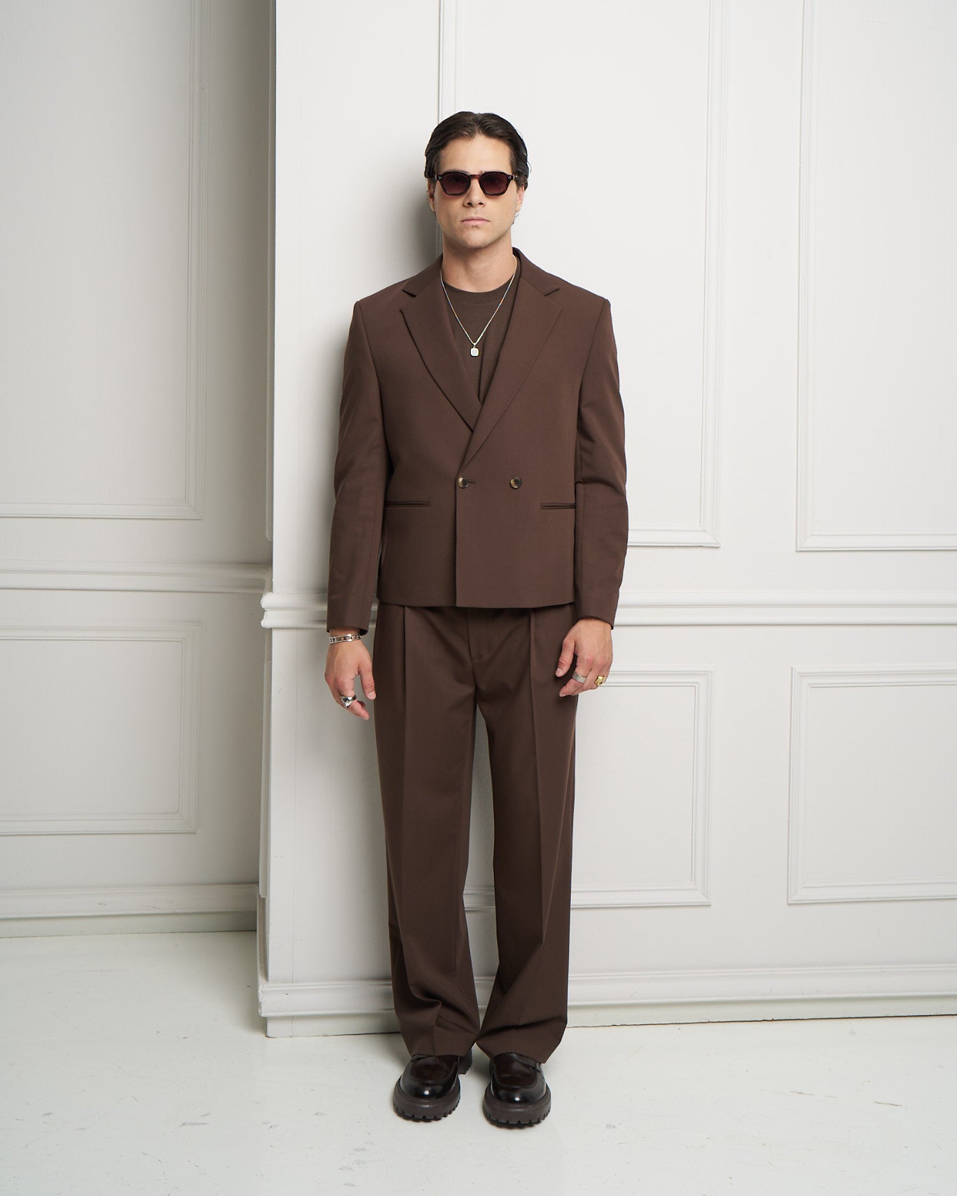 Brown Double-Breasted Jacket