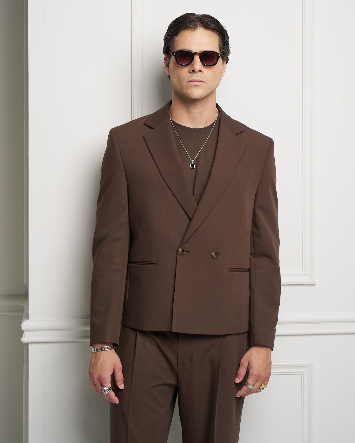 Brown Double-Breasted Jacket