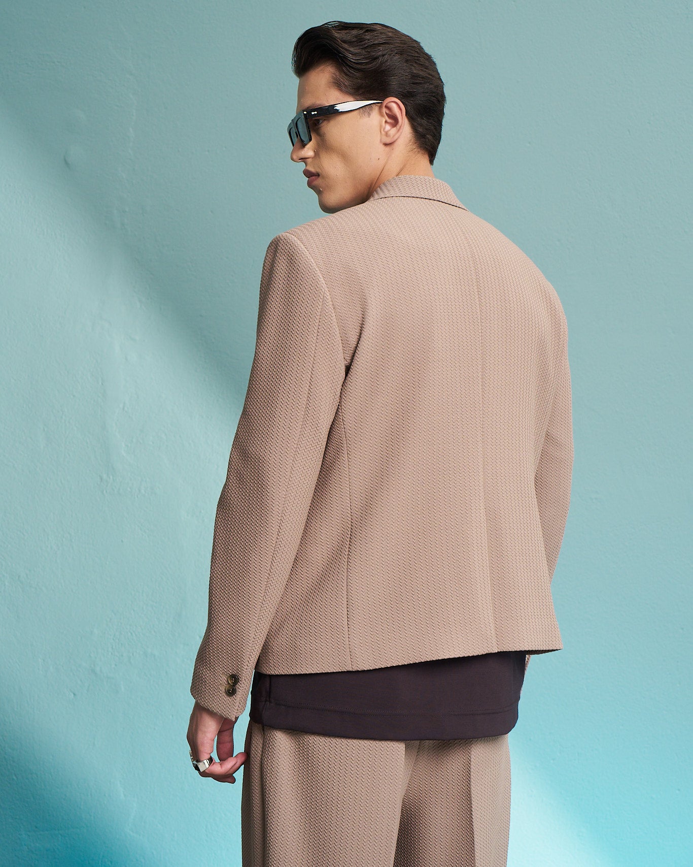 Fango Textured Double-Breasted Jacket