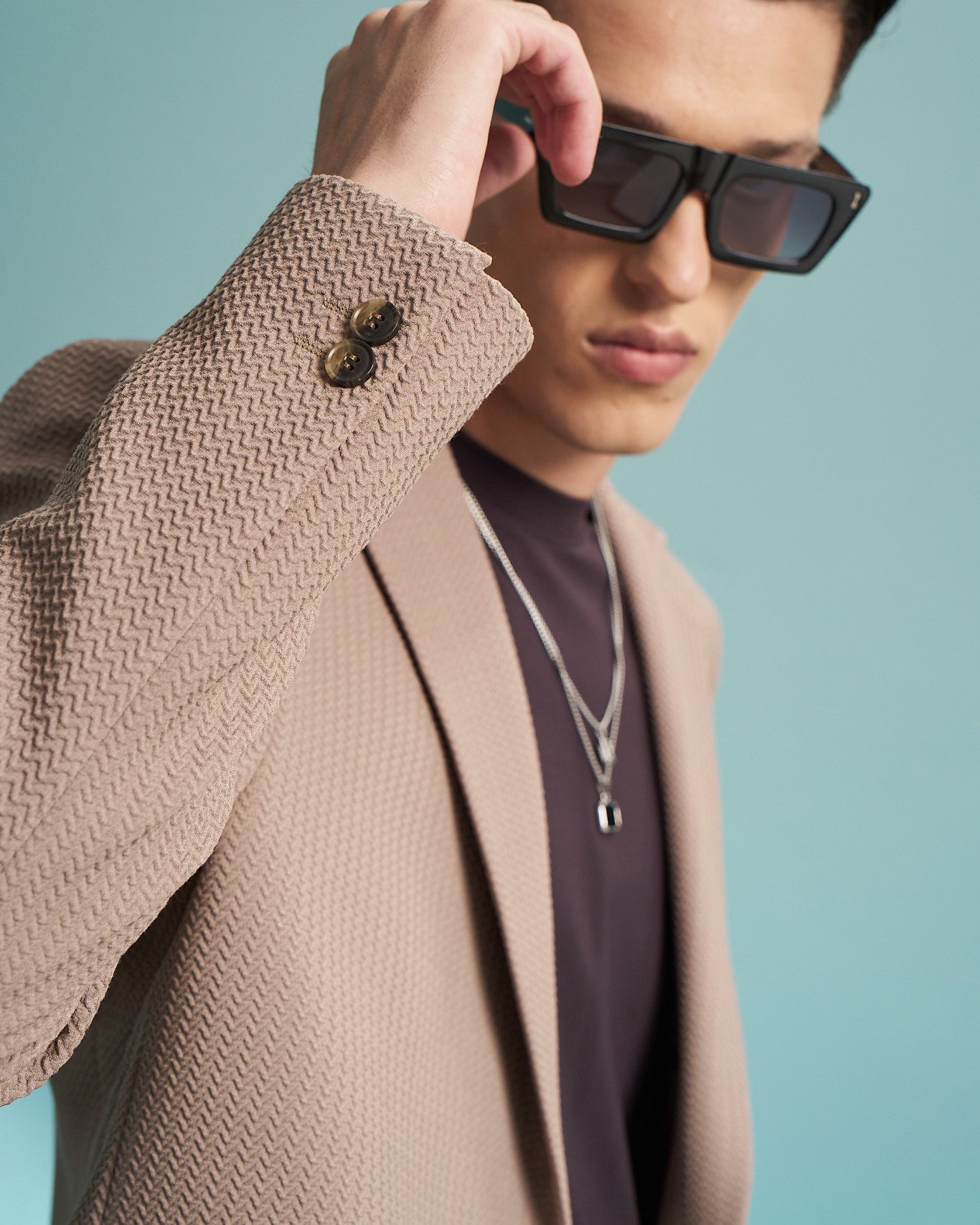 Fango Textured Double-Breasted Jacket