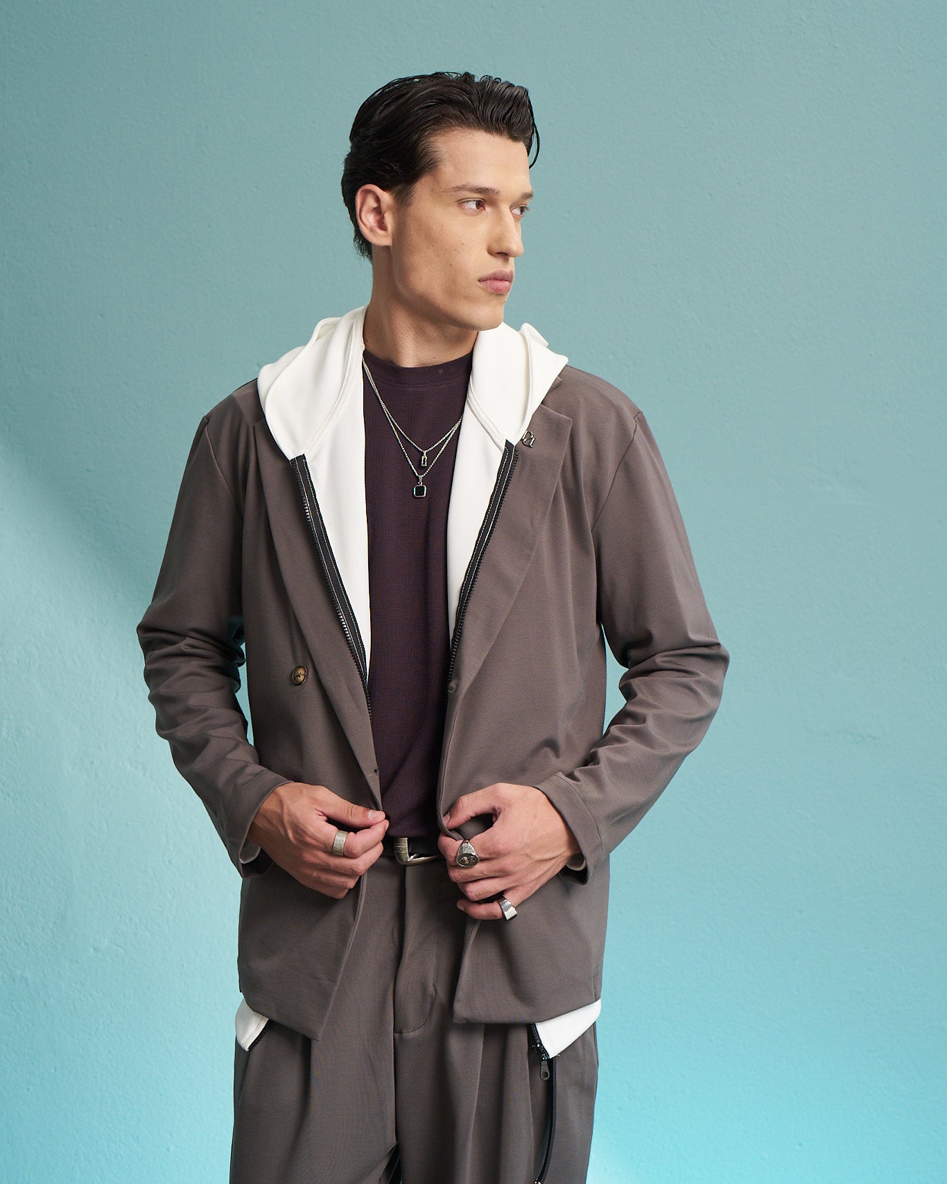 Fango Layered Hooded Tailored Jacket