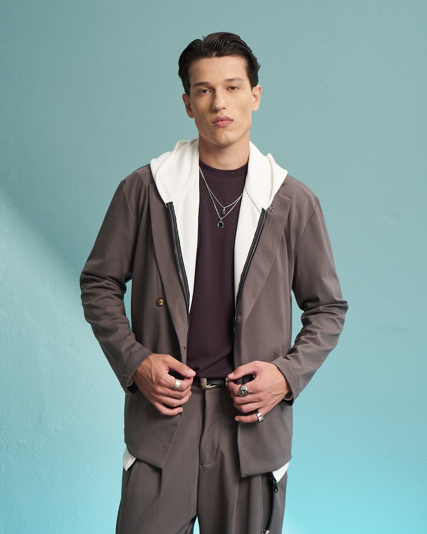 Fango Layered Hooded Tailored Jacket