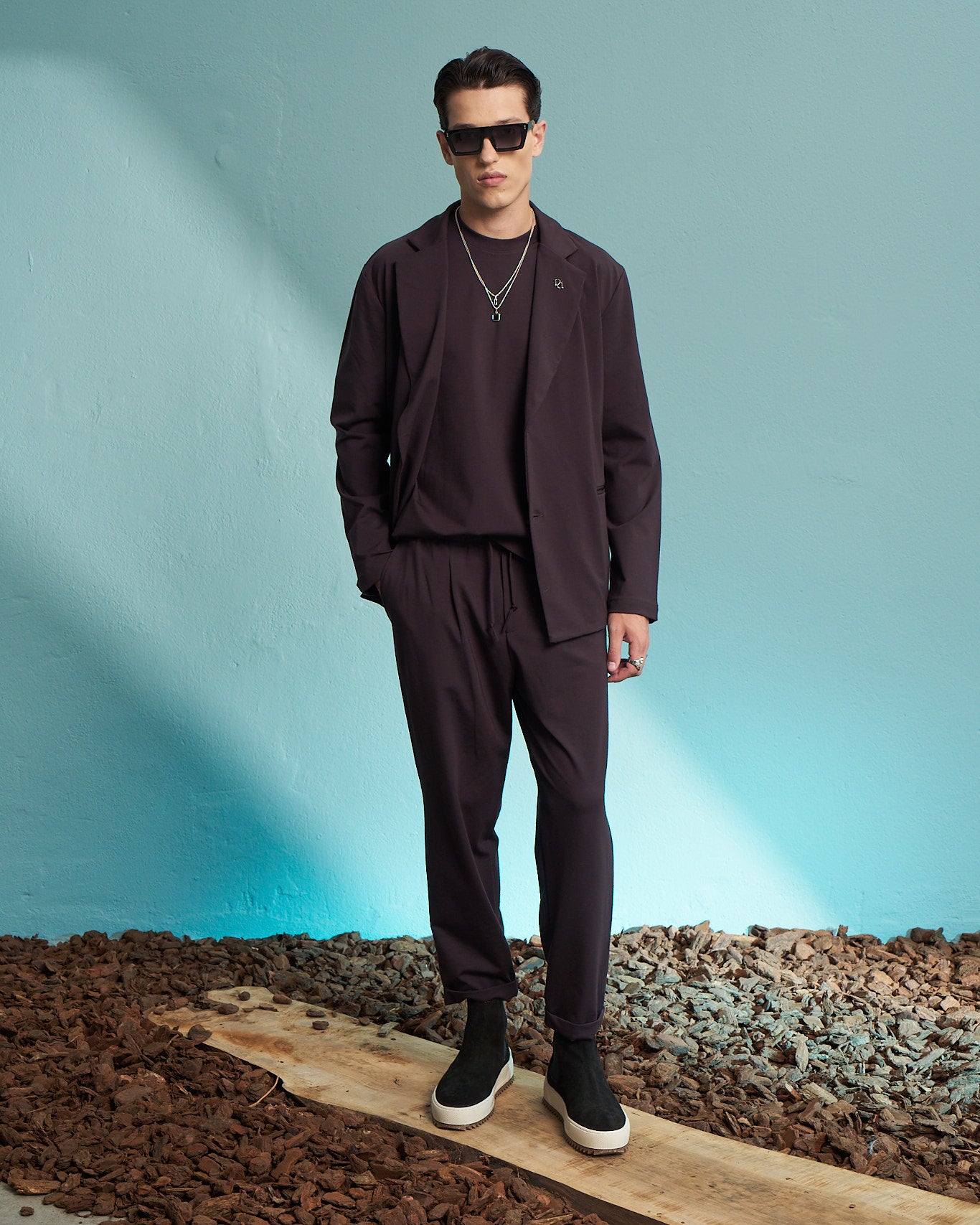 Espresso Relaxed Single-Breasted Jacket