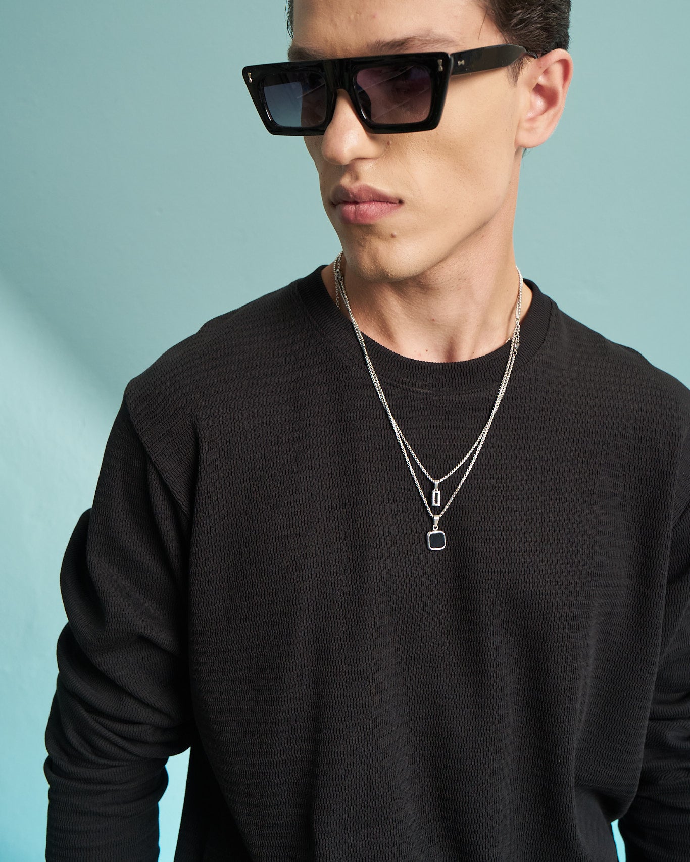 Black Premium Waffle Long Sleeve T-Shirt
