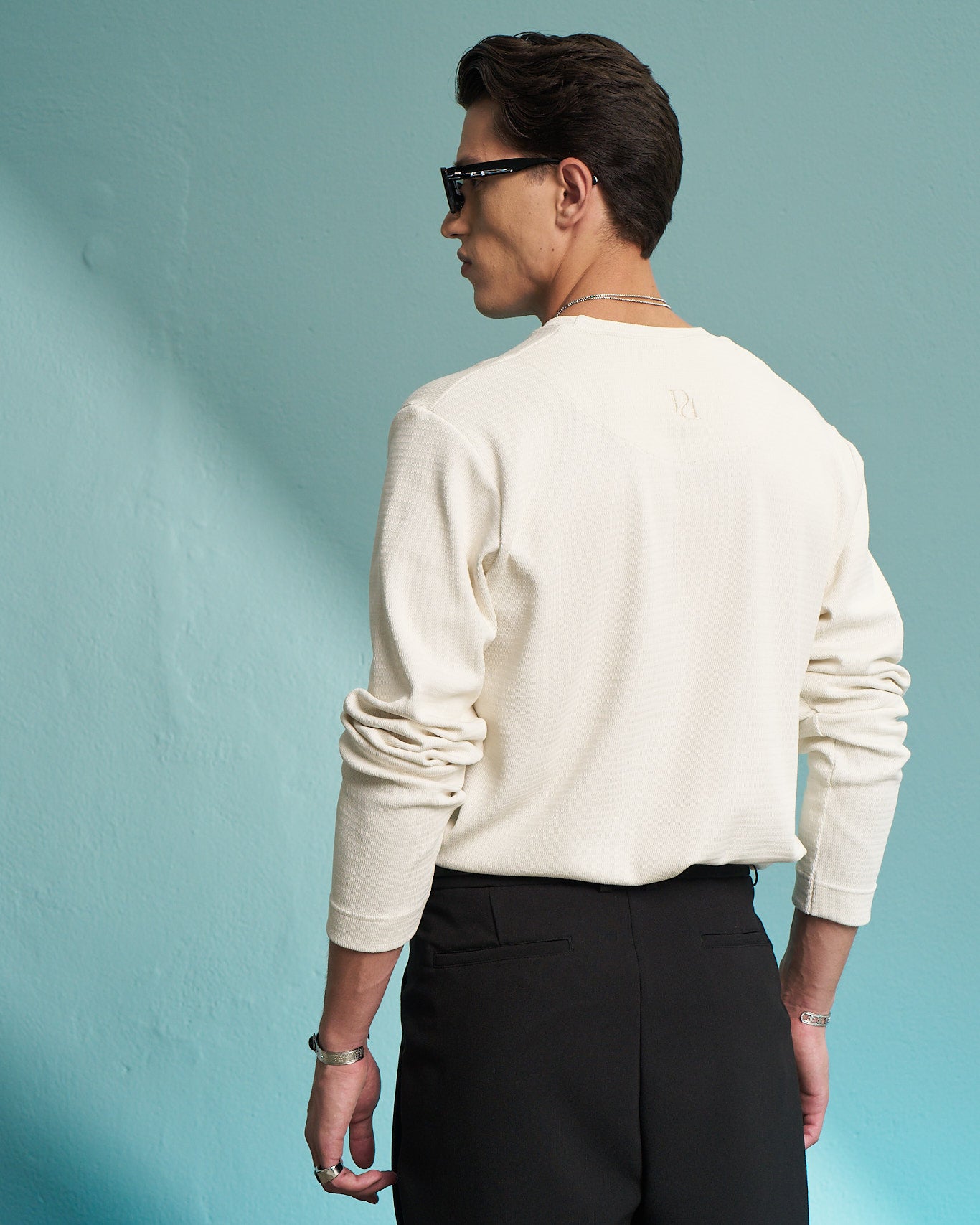 Cream Premium Waffle Long Sleeve T-Shirt