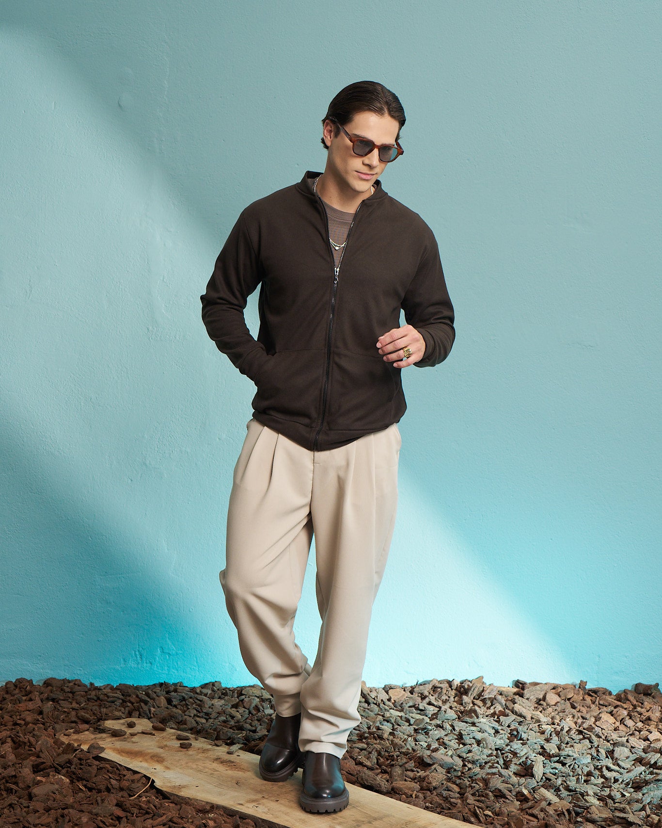 Chocolate Premium Zip Jacket