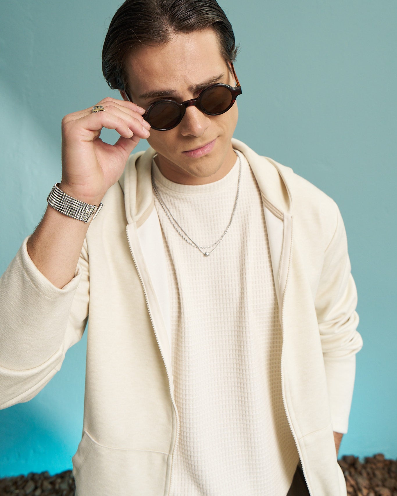 Cream Premium Zip Hoodie
