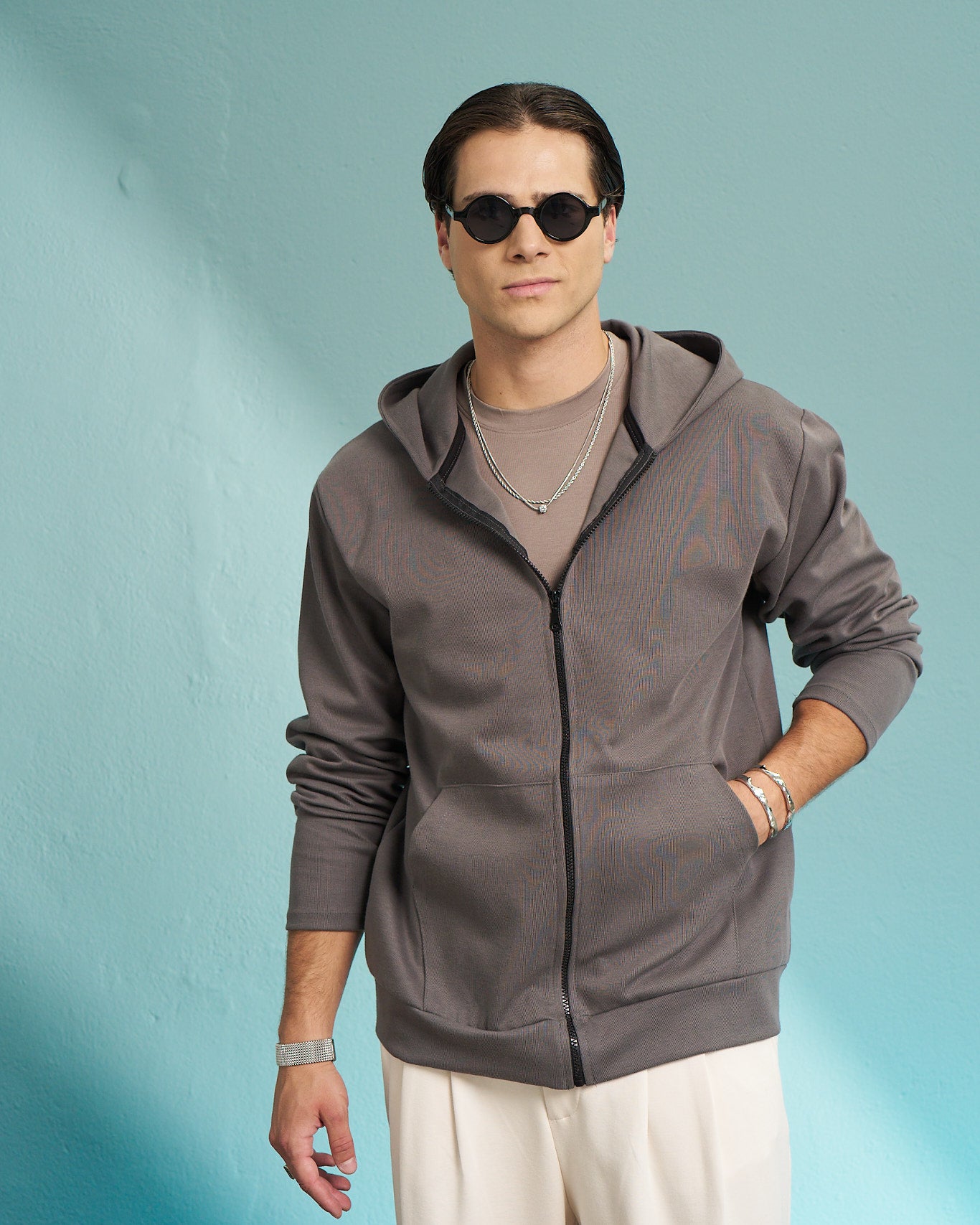 Green Premium Zip Hoodie