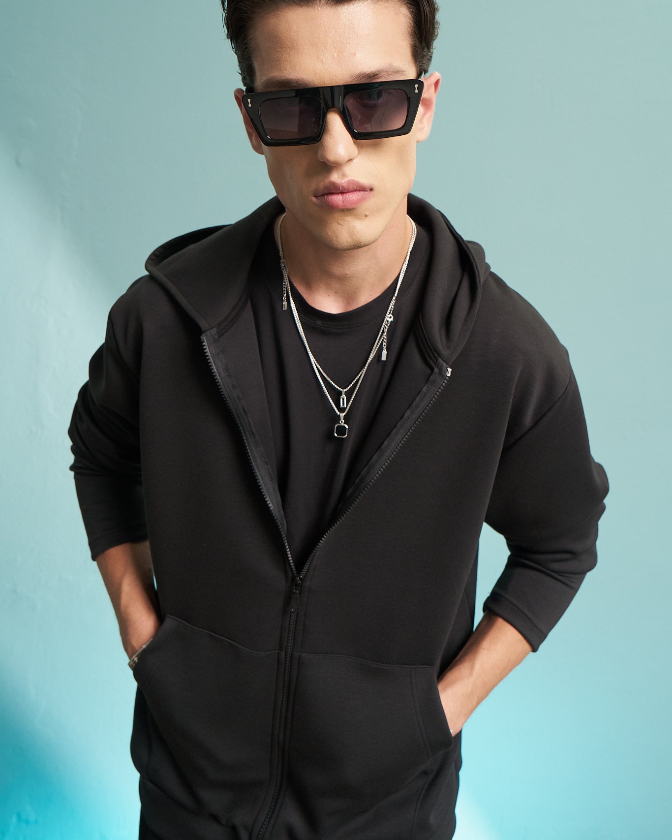 Black Premium Zip Hoodie