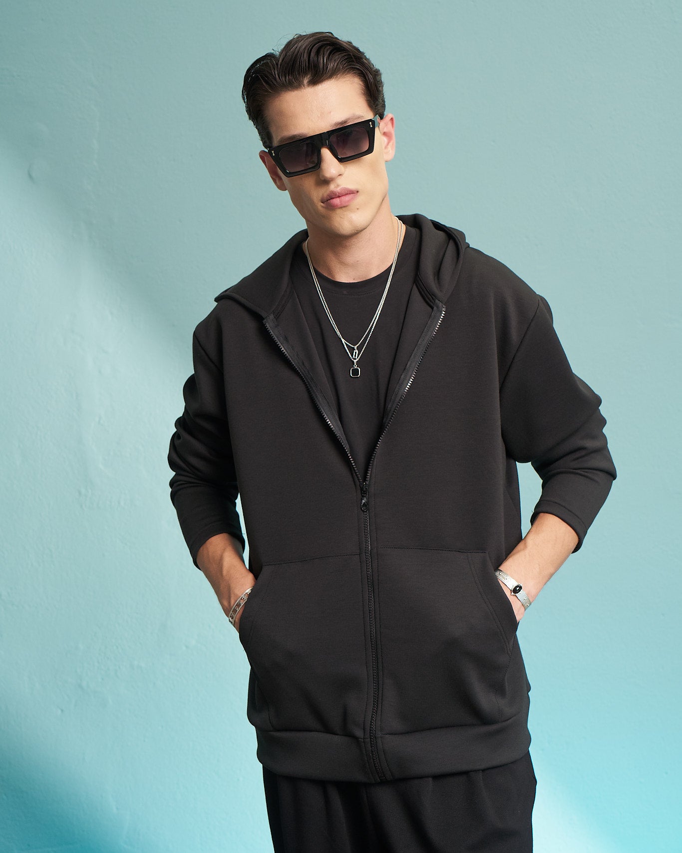 Black Premium Zip Hoodie