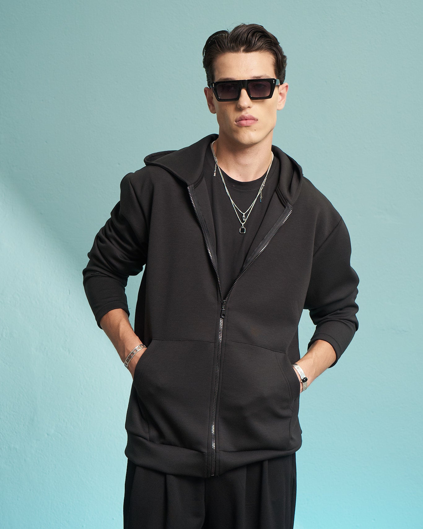 Black Premium Zip Hoodie