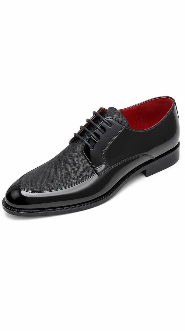 Patent Leather Derby - Black Mesh