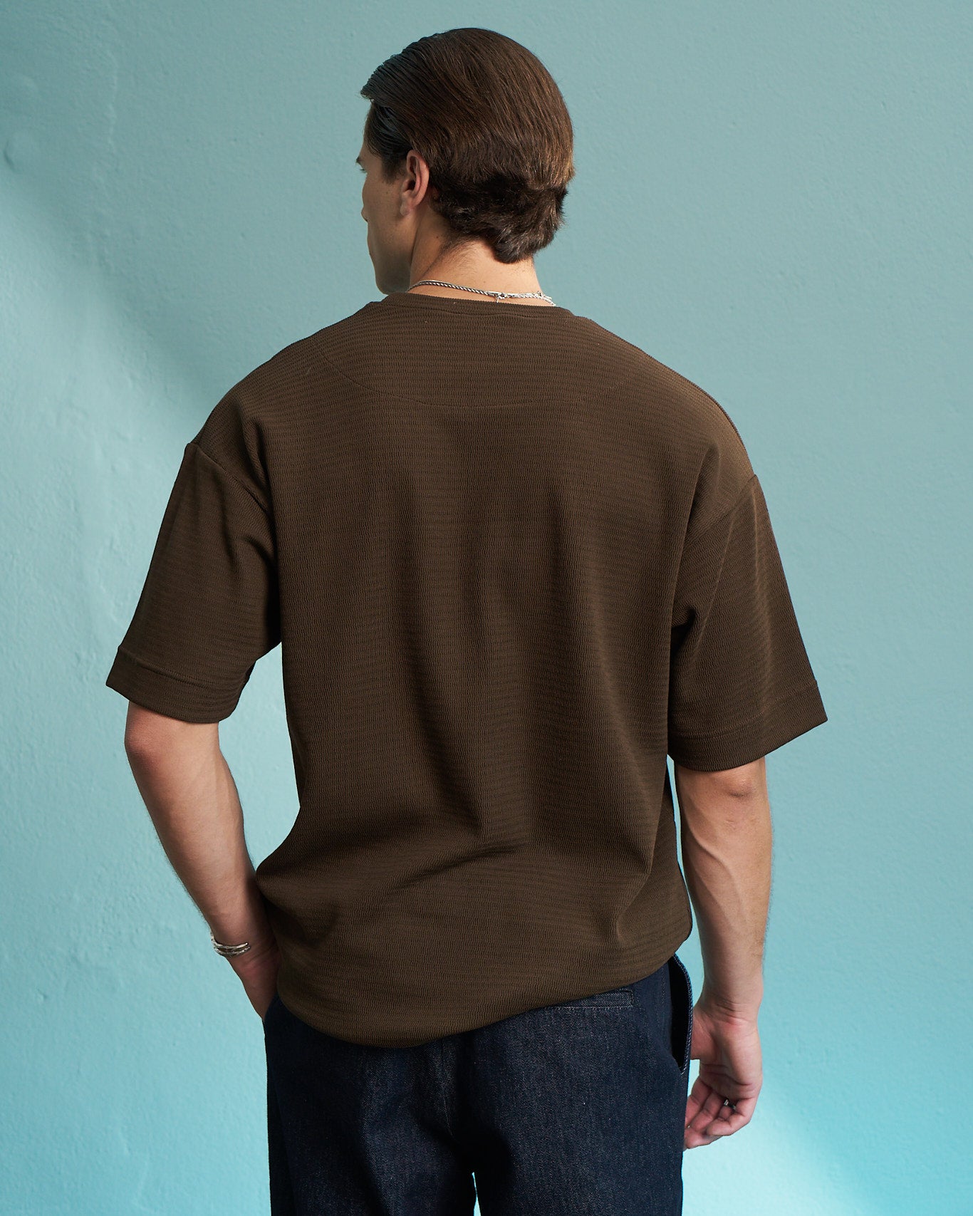 Coffee Premium Textured Oversized T-Shirt