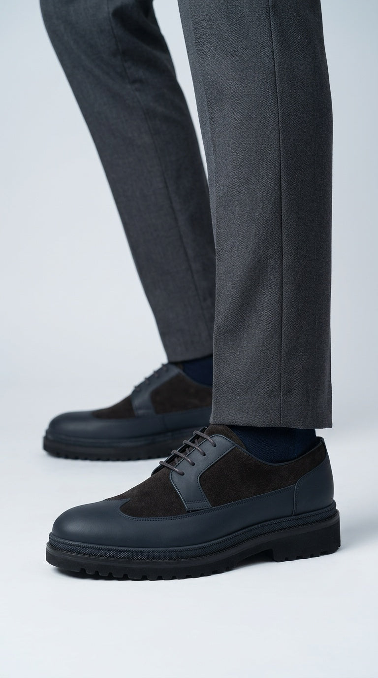 Leather & Suede Derby - Bitter