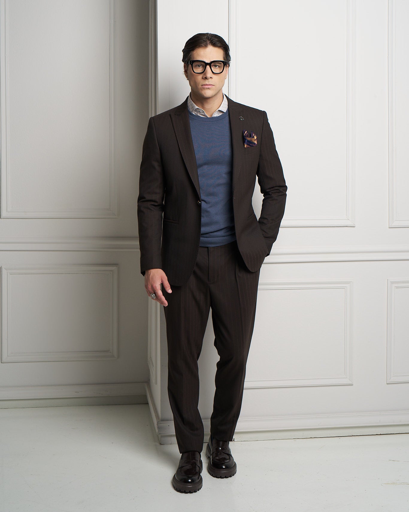 Indigo 100% Cotton Crew Neck Sweater
