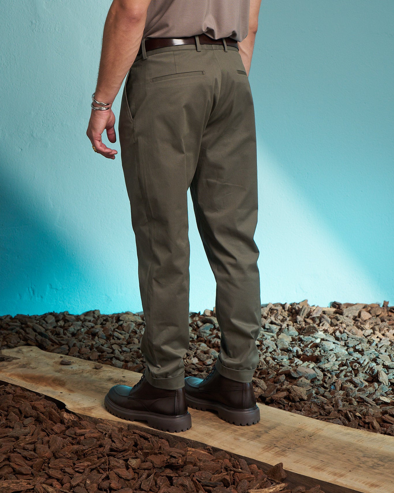 Olive Performance Slim Tapered Trousers