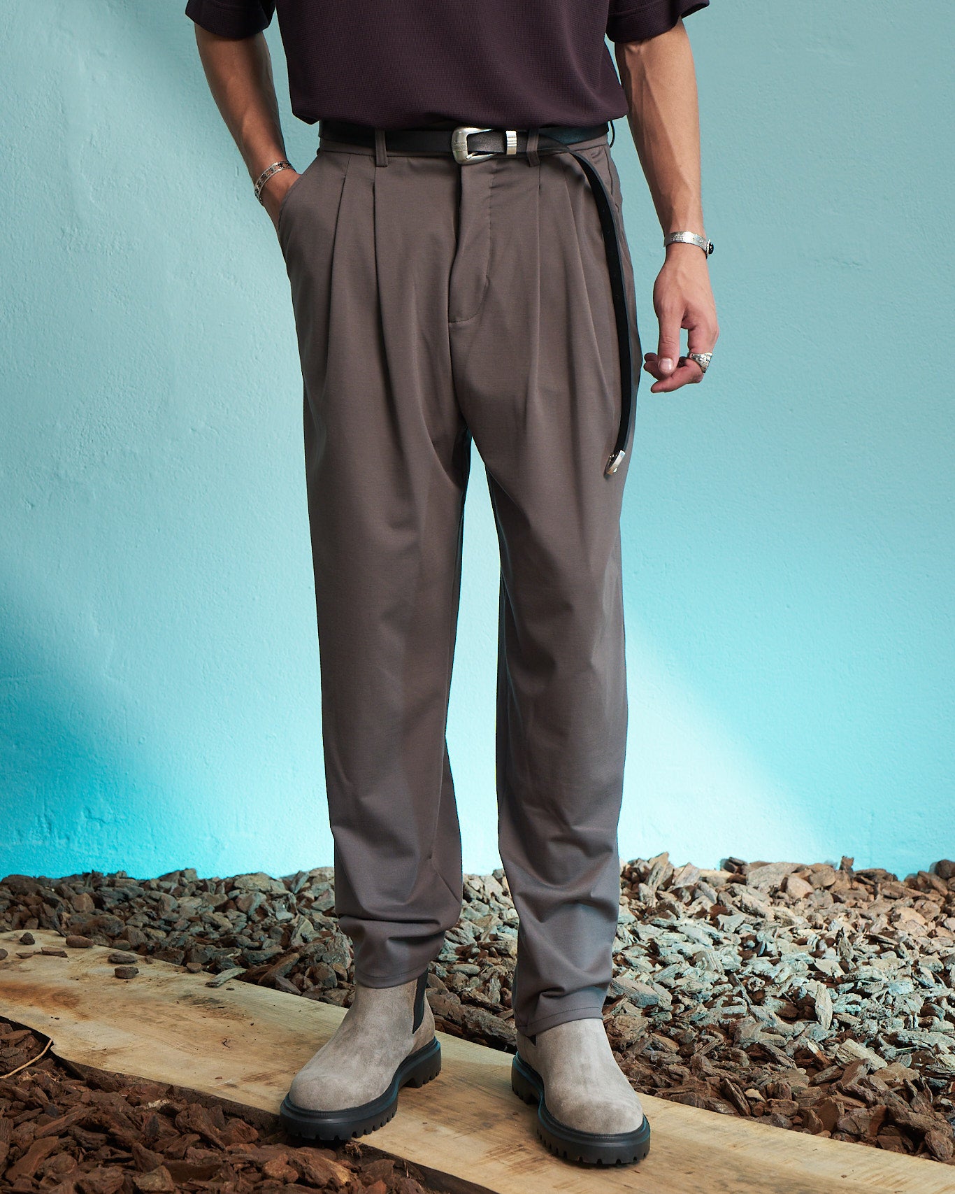 Fango Double Pleated Relaxed Trousers
