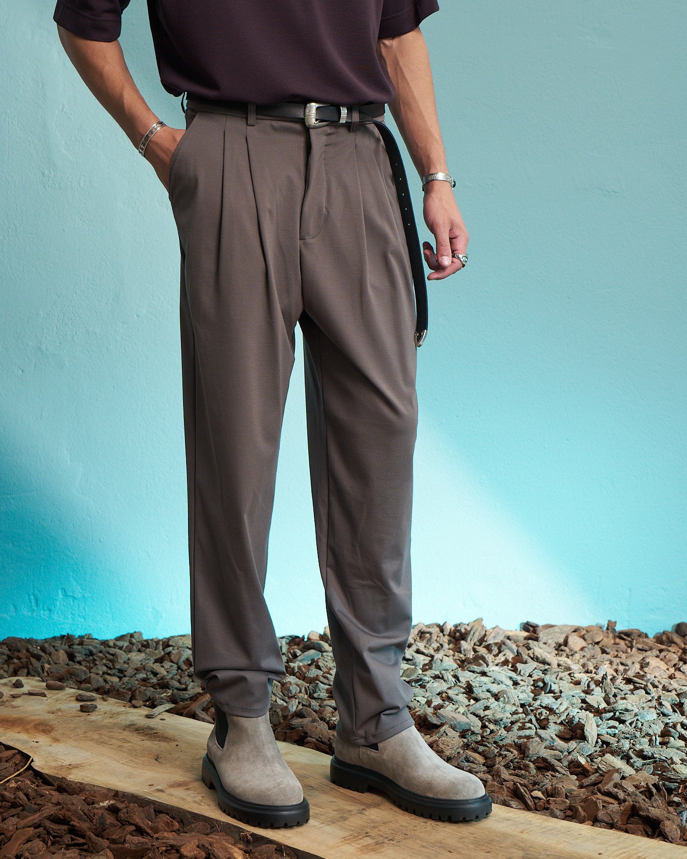 Fango Double Pleated Relaxed Trousers