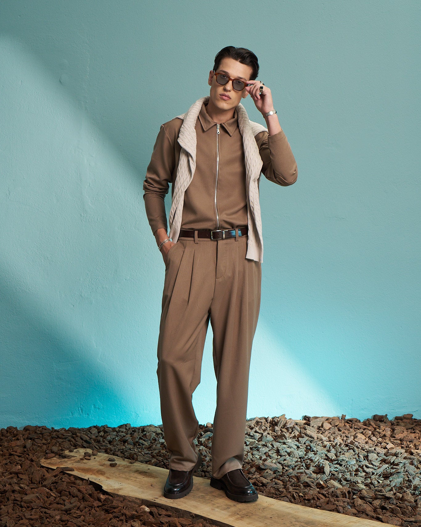 Fango Double Pleated Relaxed Trousers