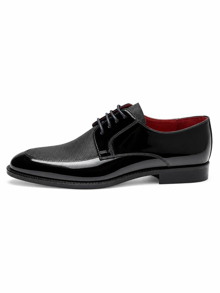 Patent Leather Derby - Black Mesh