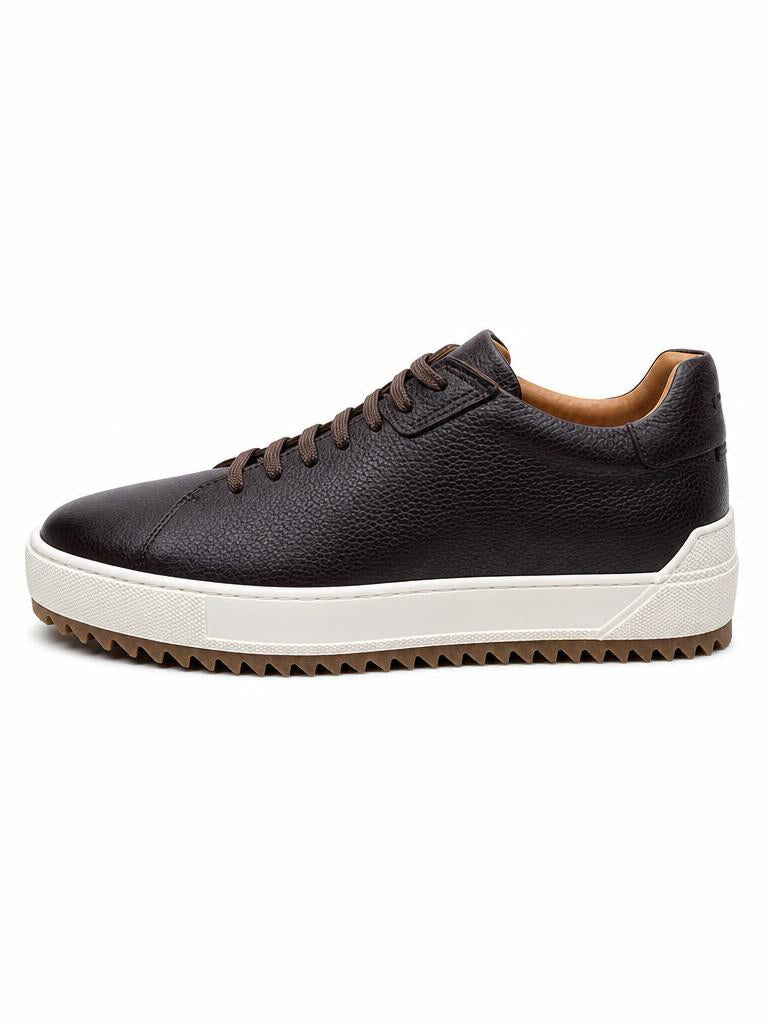 Leather Court Sneaker - Dark Brown