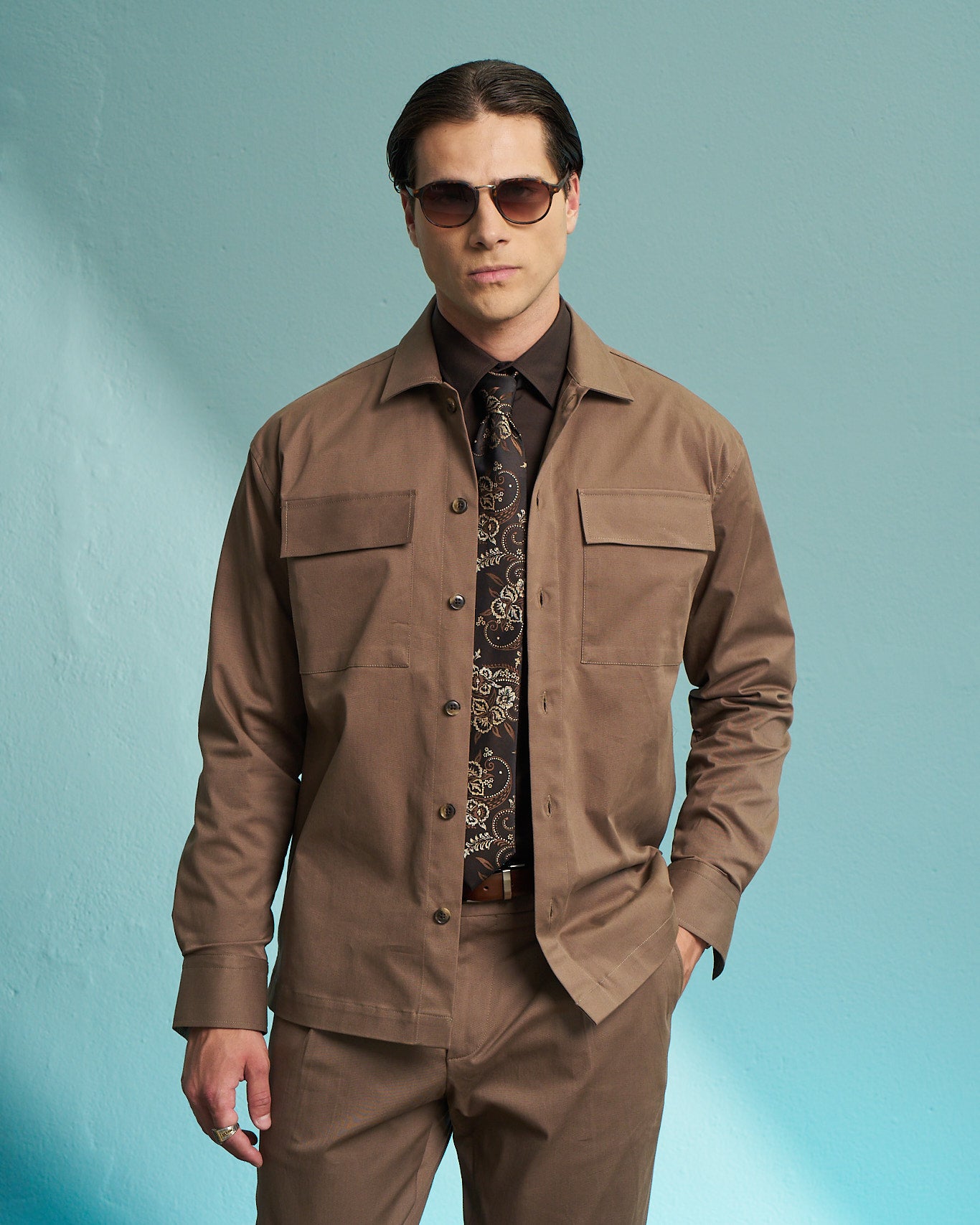 Brown Utility Overshirt