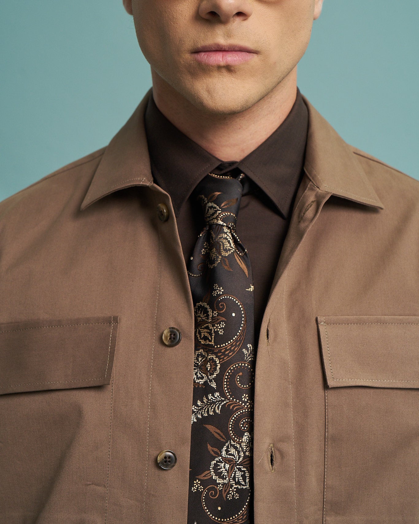 Brown Utility Overshirt