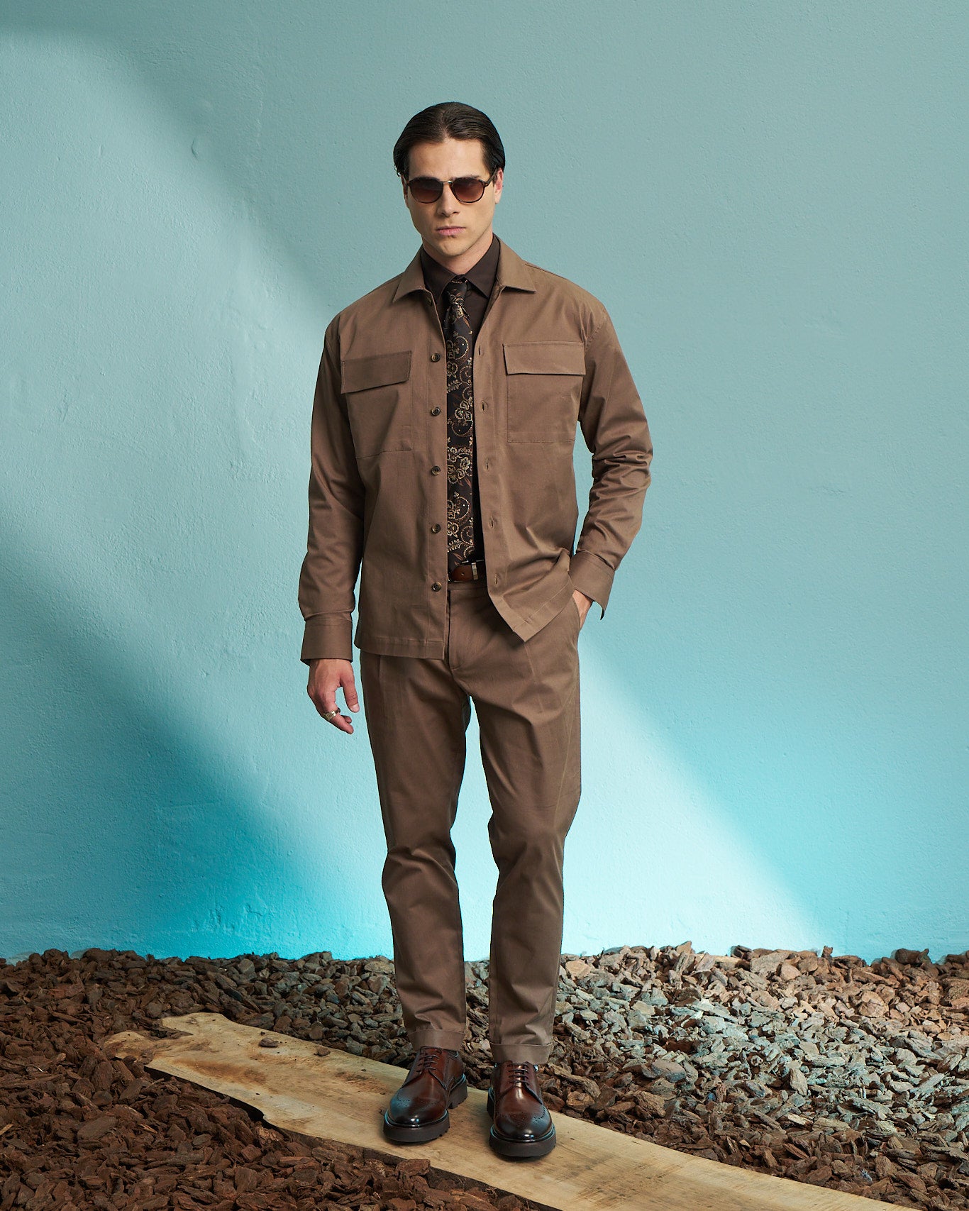 Brown Utility Overshirt