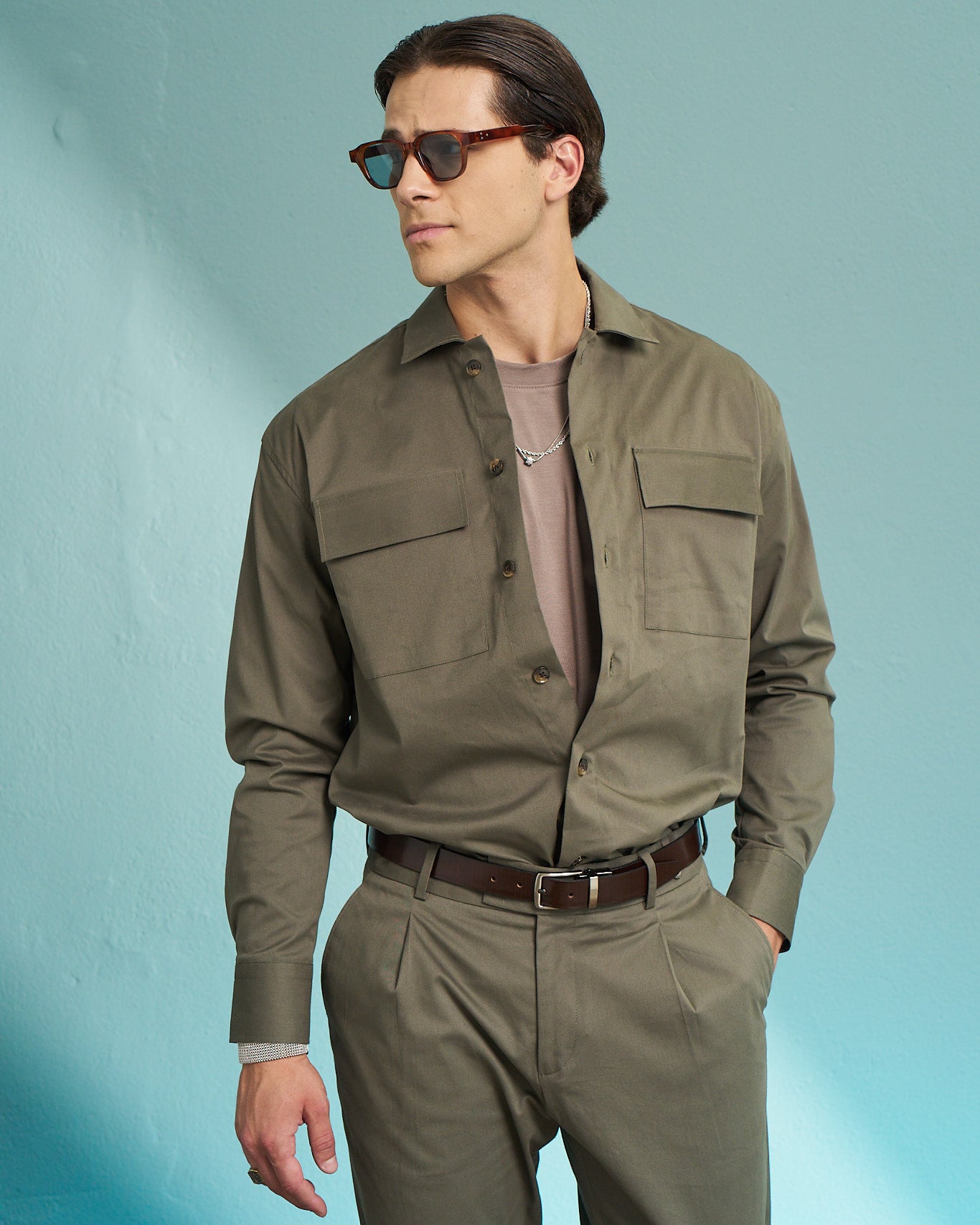 Olive Utility Overshirt