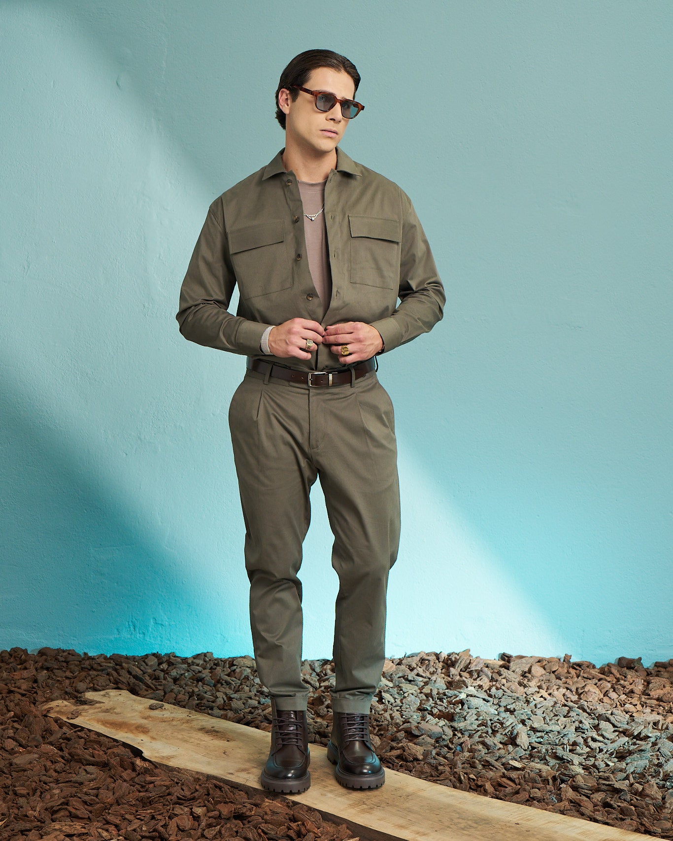 Olive Utility Overshirt