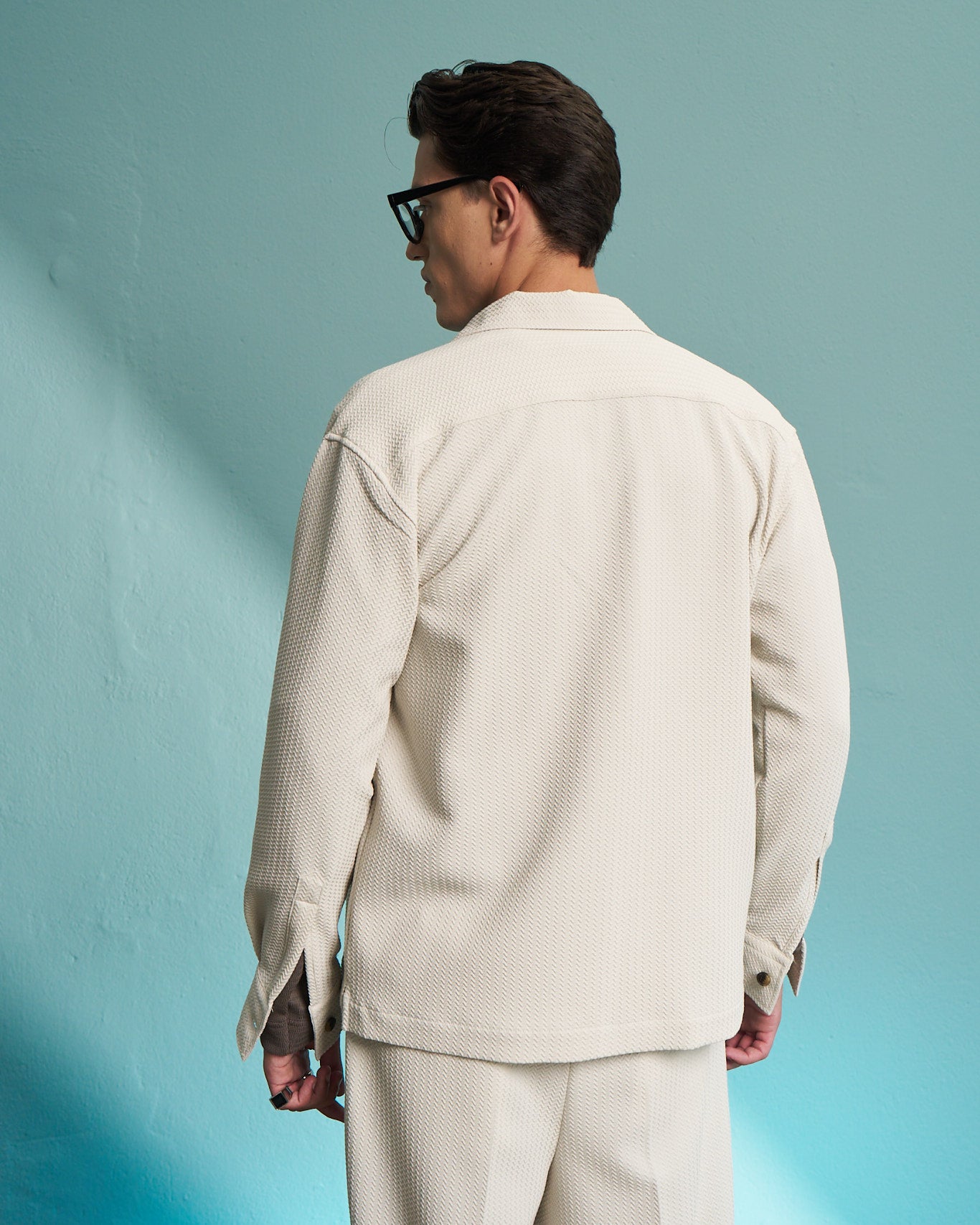 Offwhite Textured Utility Overshirt
