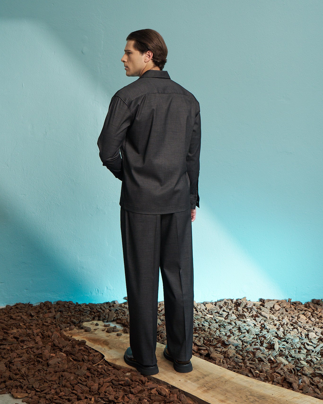 Black Denim Utility Overshirt