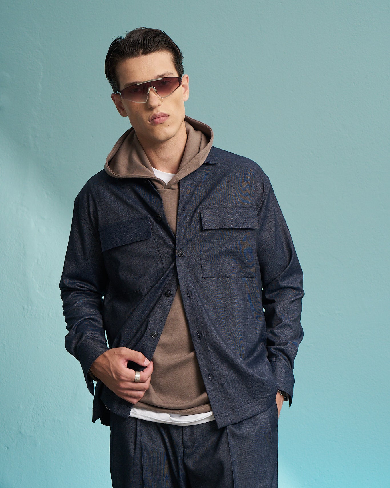 Blue Denim Utility Overshirt